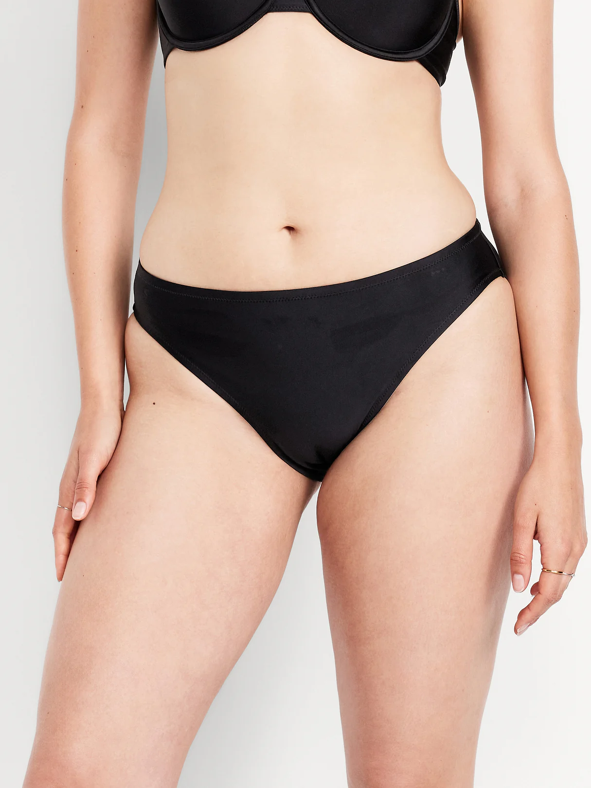 Mid-Rise Bikini Swim Bottoms - Black Jack