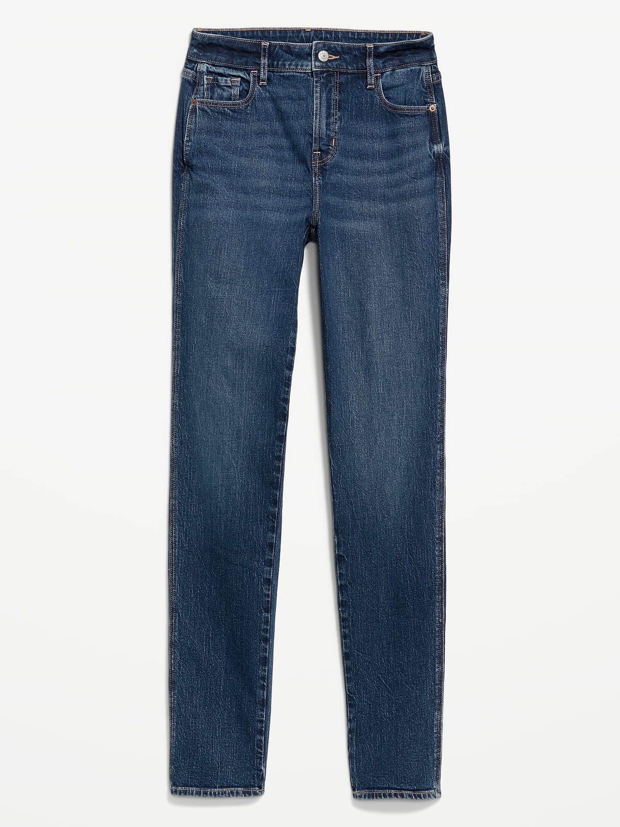 High-Waisted Vintage Slim Jeans - Dark Indigo