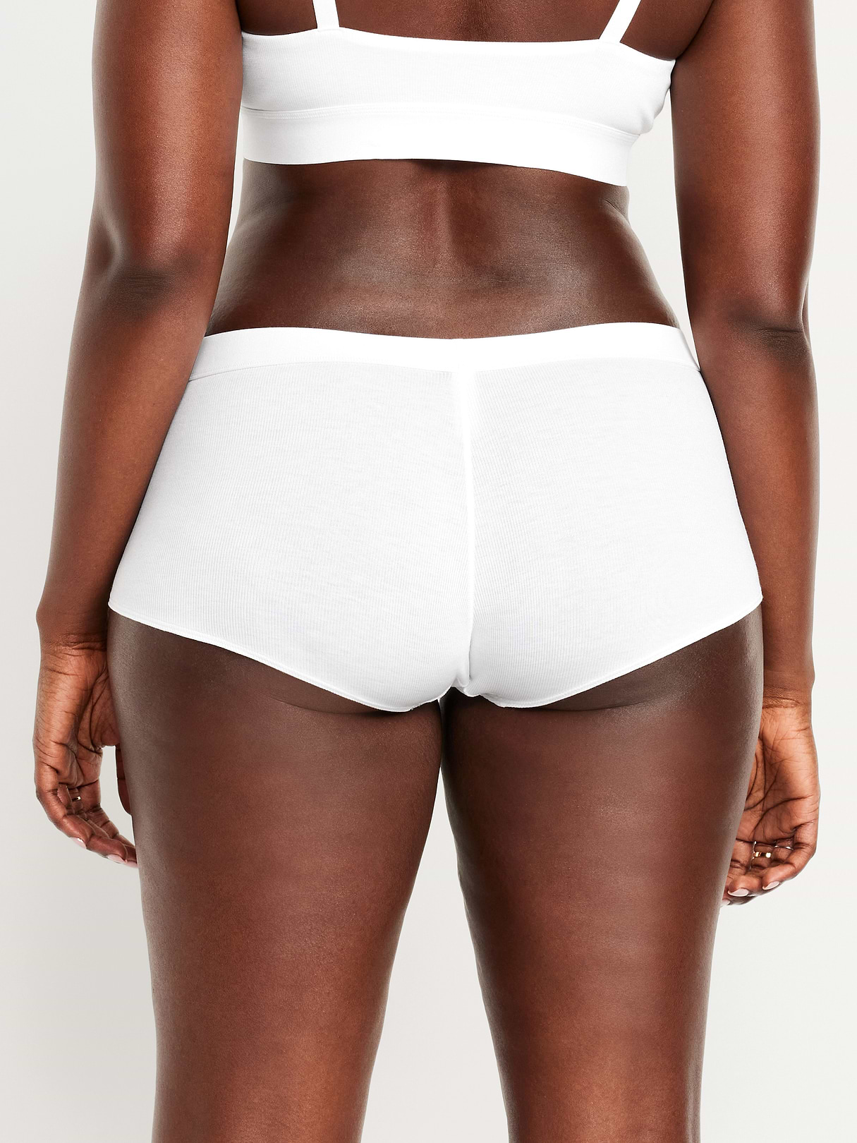 Ribbed Hipster Underwear - White Lilies