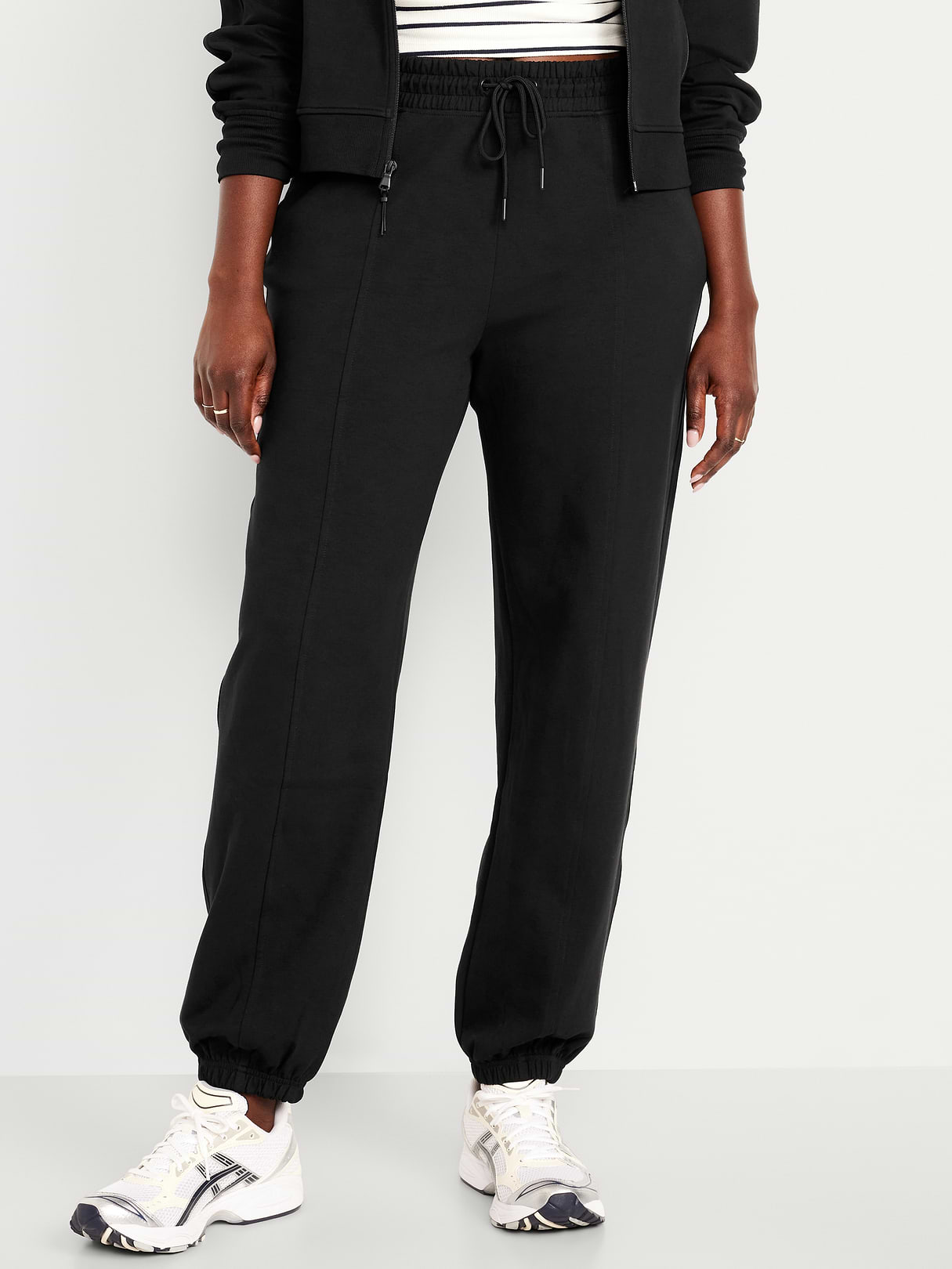 High-Waisted Dynamic Fleece Sweatpants - Black Jack