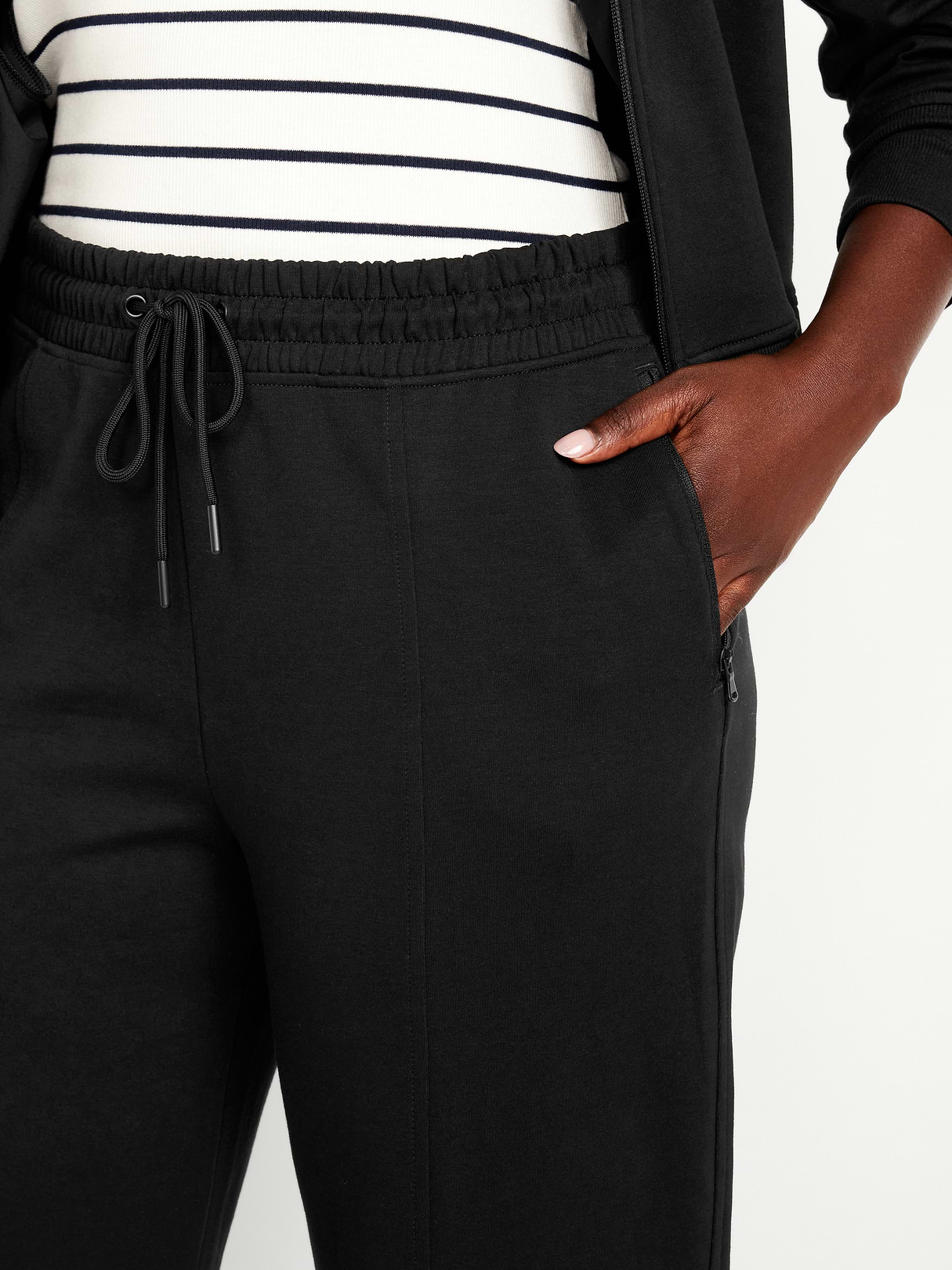 High-Waisted Dynamic Fleece Sweatpants - Black Jack