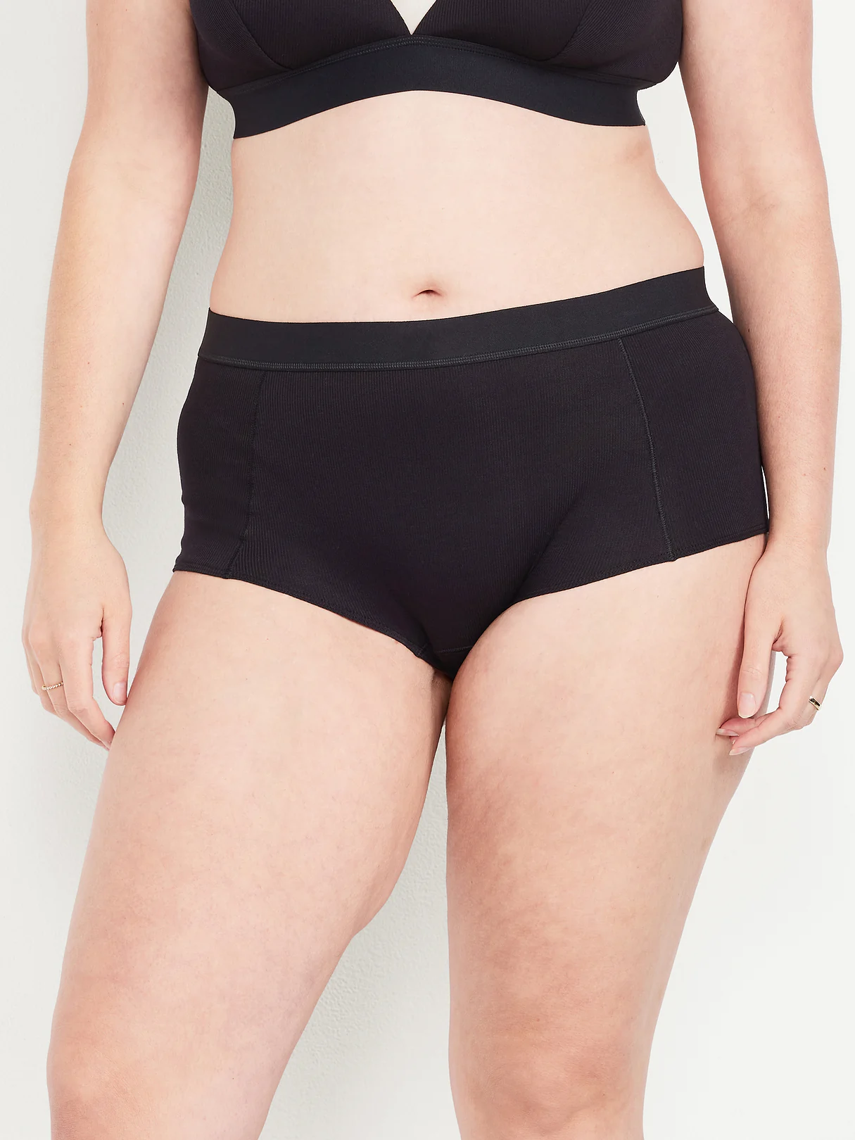 Ribbed Hipster Underwear - Black Jack
