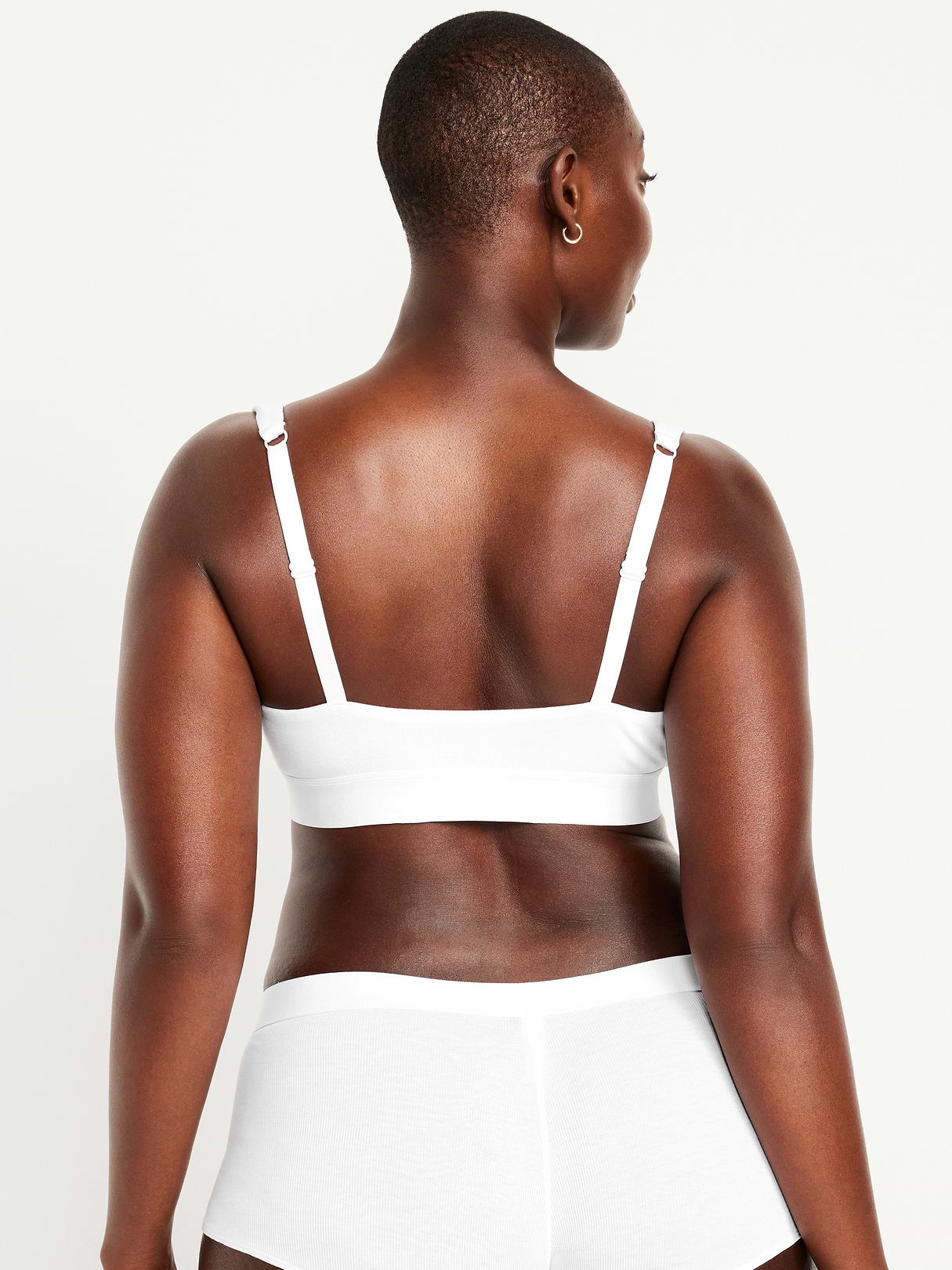 Ultra-Ribbed Bralette - White Lilies