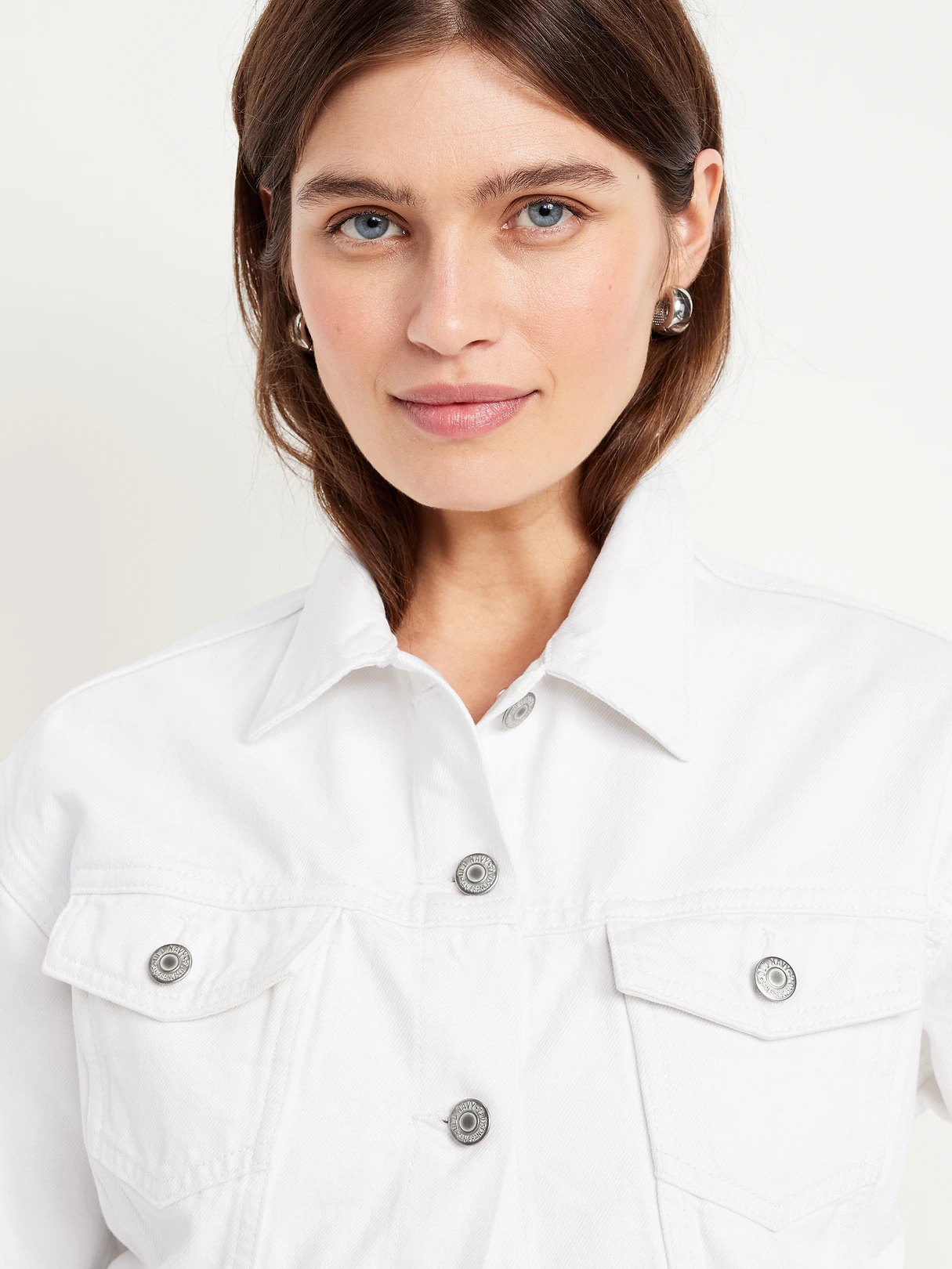 Classic Jean Jacket - White Lilies