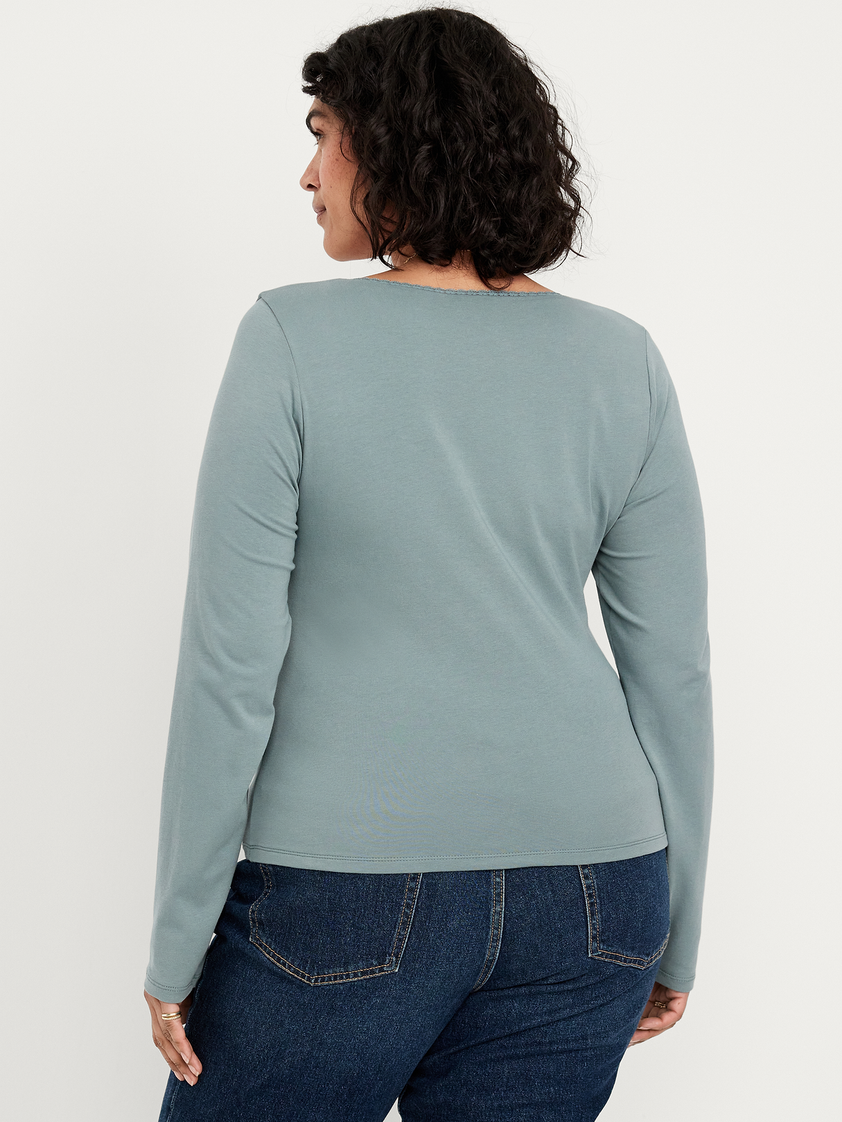 Fitted Double-Layer Scoop-Neck Top - UNDERWATER