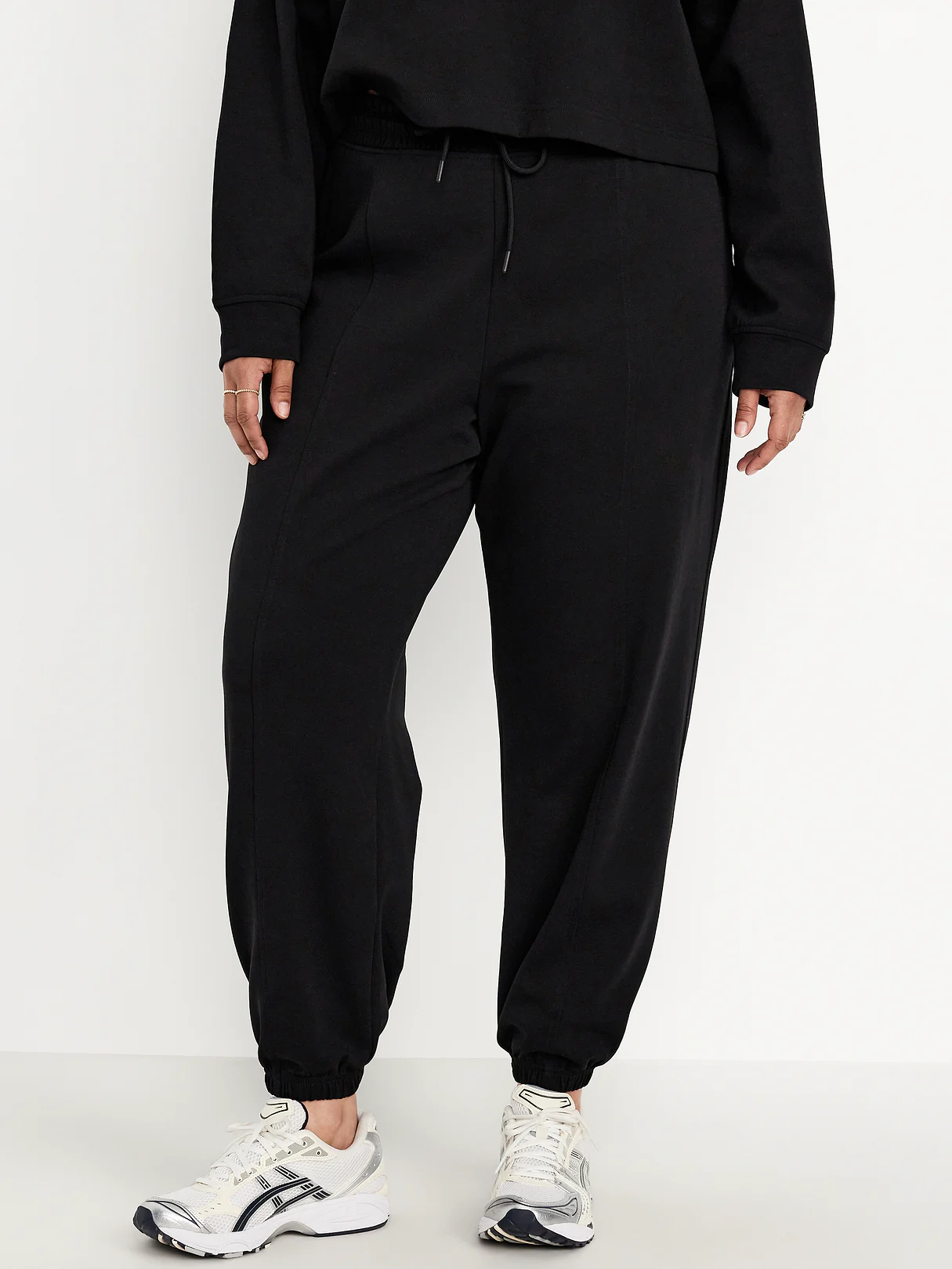 High-Waisted Dynamic Fleece Sweatpants - Black Jack