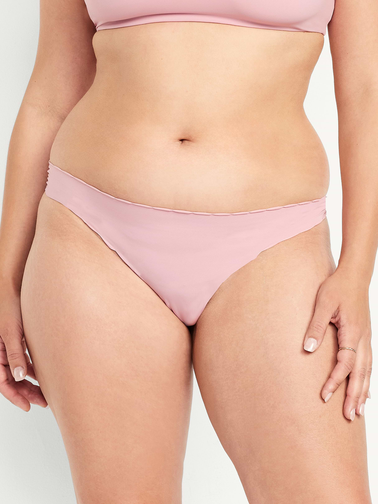 Low-Rise No-Show Thong - MAUVE COMFORT