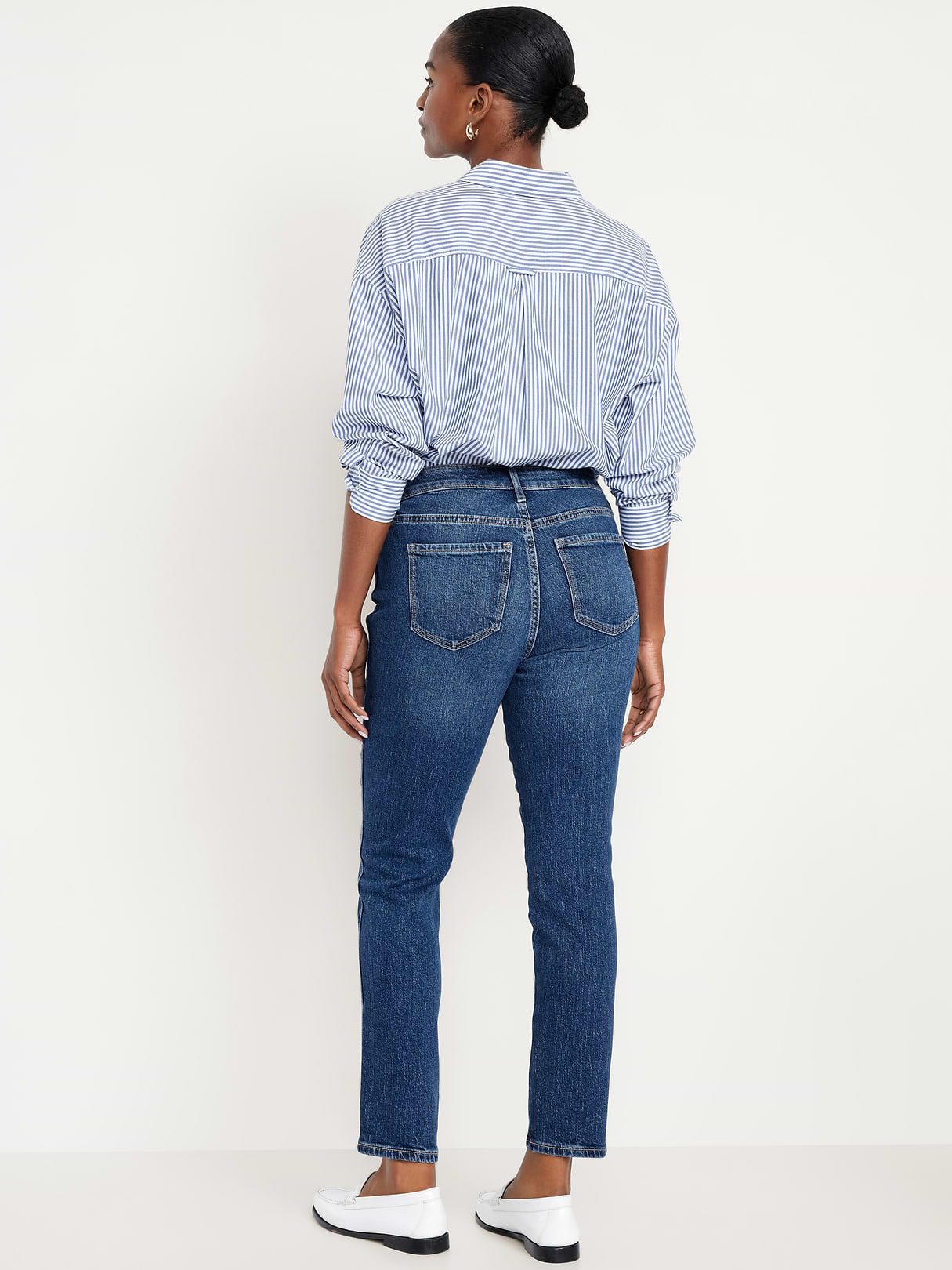 Curvy High-Waisted Vintage Slim Jeans - Dark Indigo