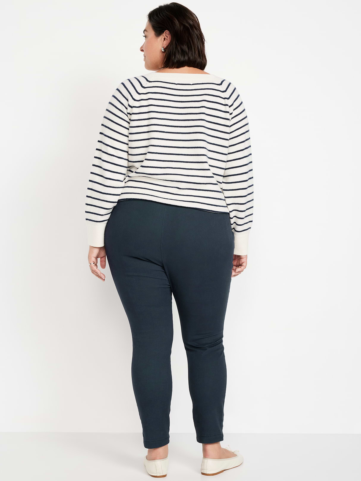 High-Waisted Uniform Skinny Pants - Navy Captain