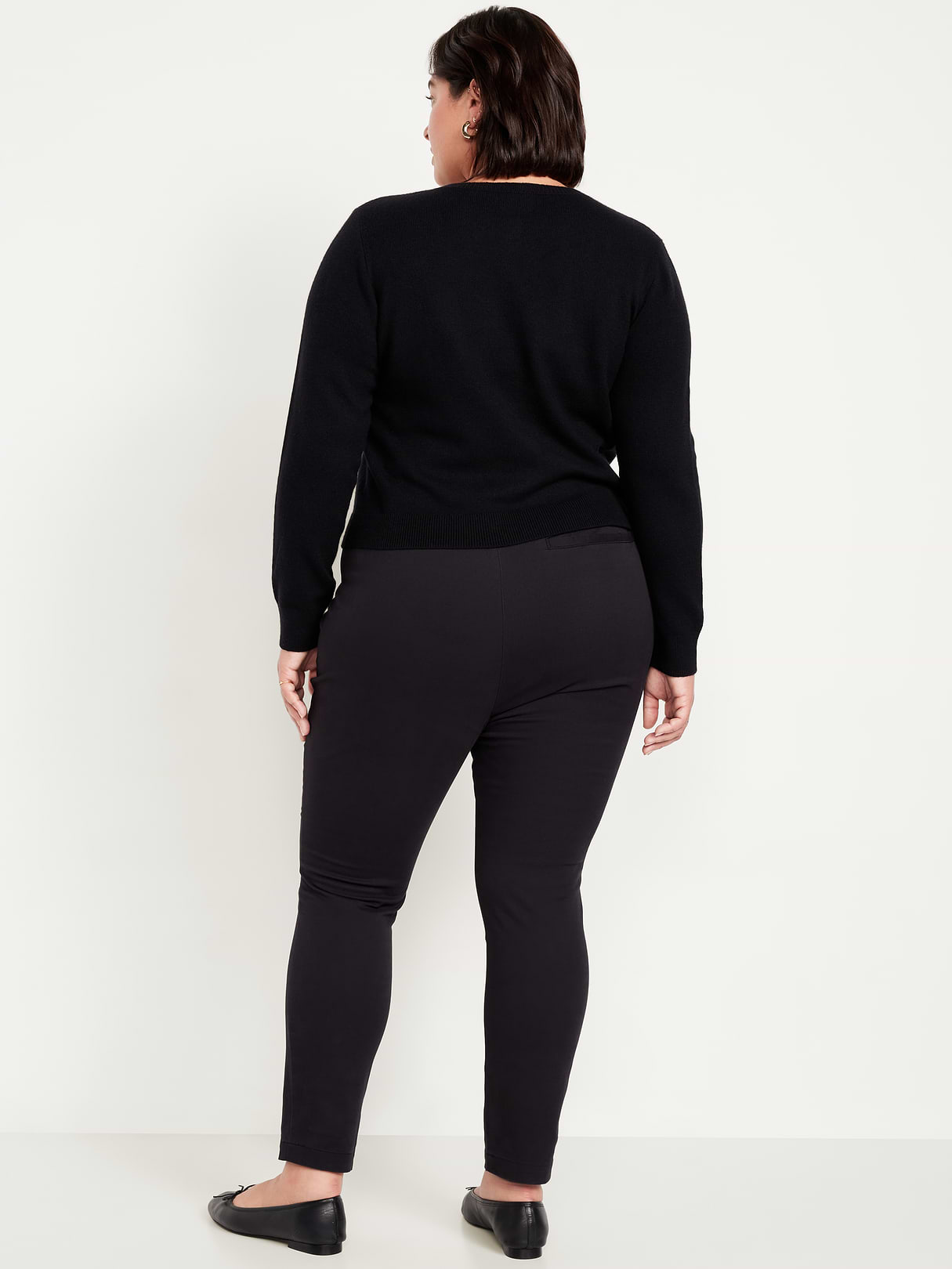 High-Waisted Uniform Skinny Pants - Black Jack