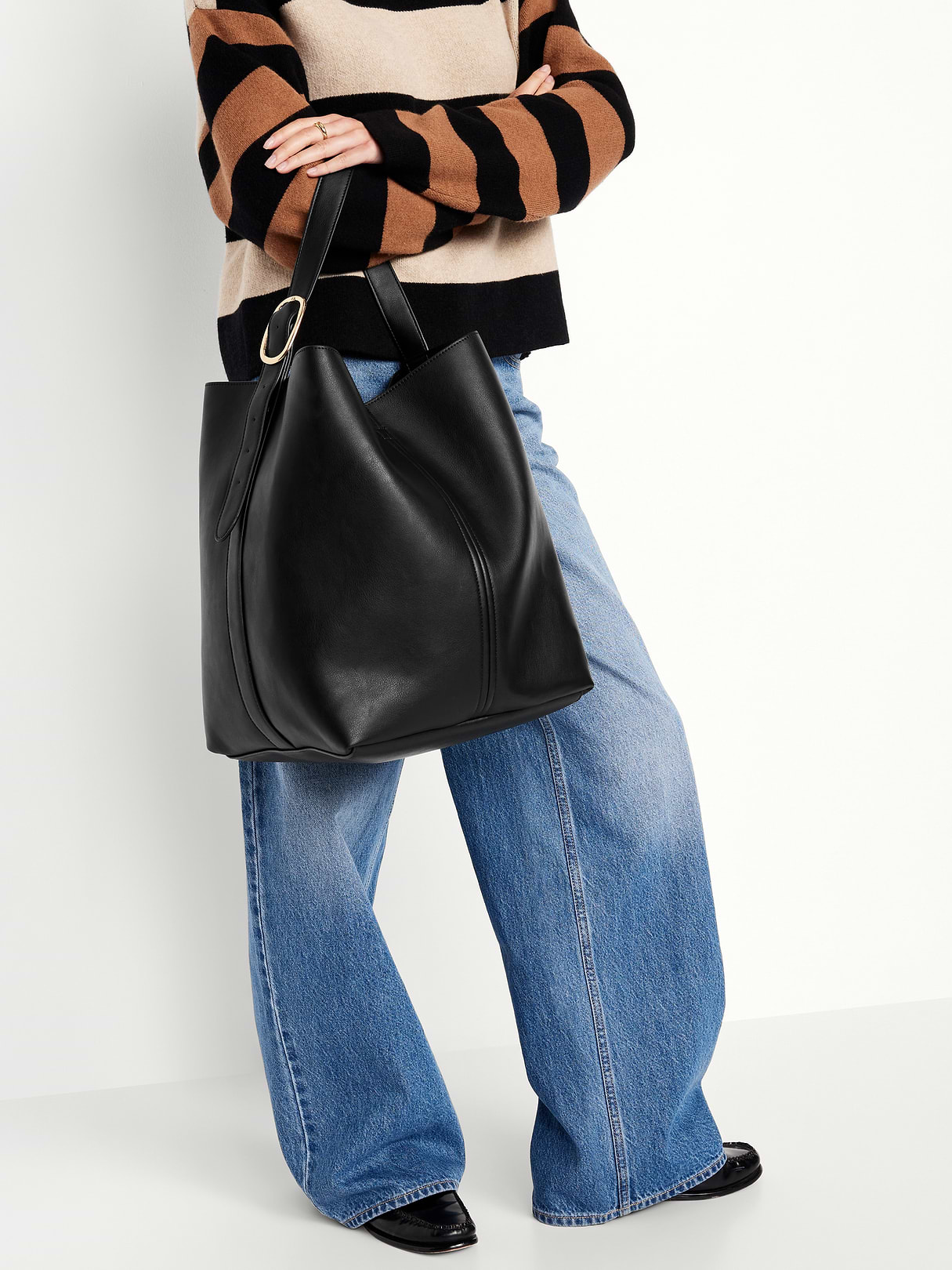 Large Carrie Tote Bag - True Black