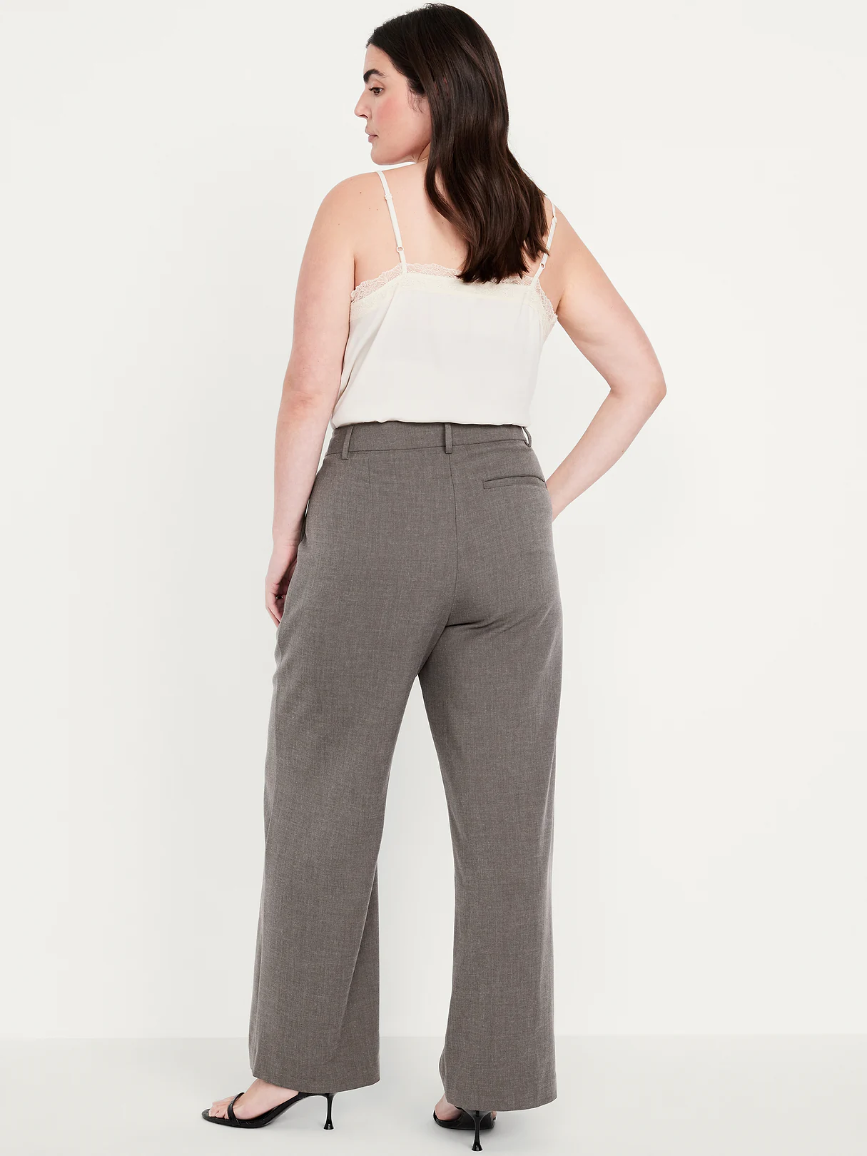 Extra High-Waisted Taylor Wide-Leg Trouser Pants - Dark Gray
