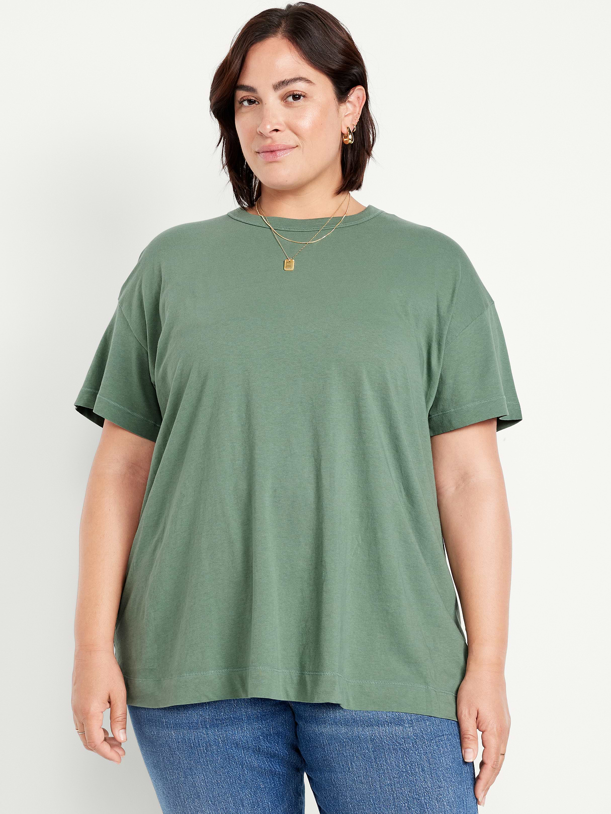 Oversized EveryWear Tunic T-Shirt - Dried Herb