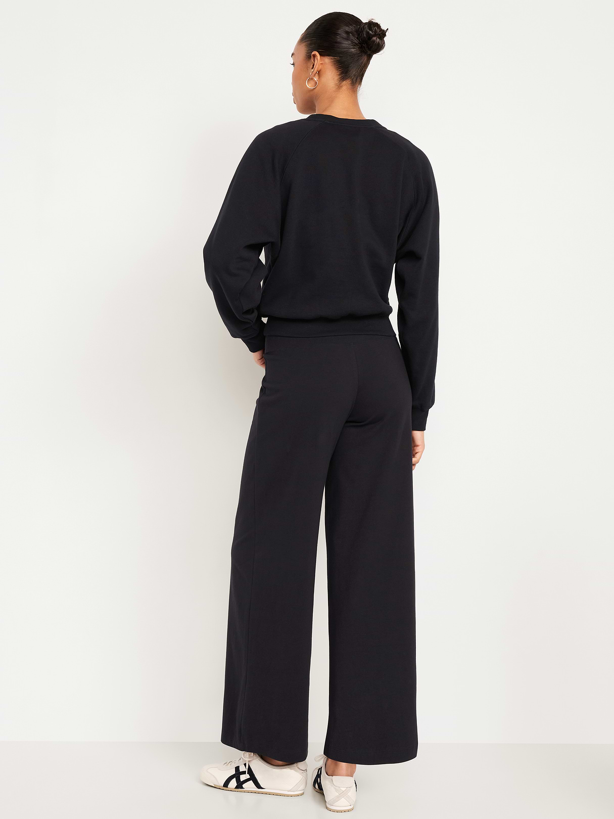 Mid-Rise Jersey Super Wide-Leg Leggings - Light Black Heather