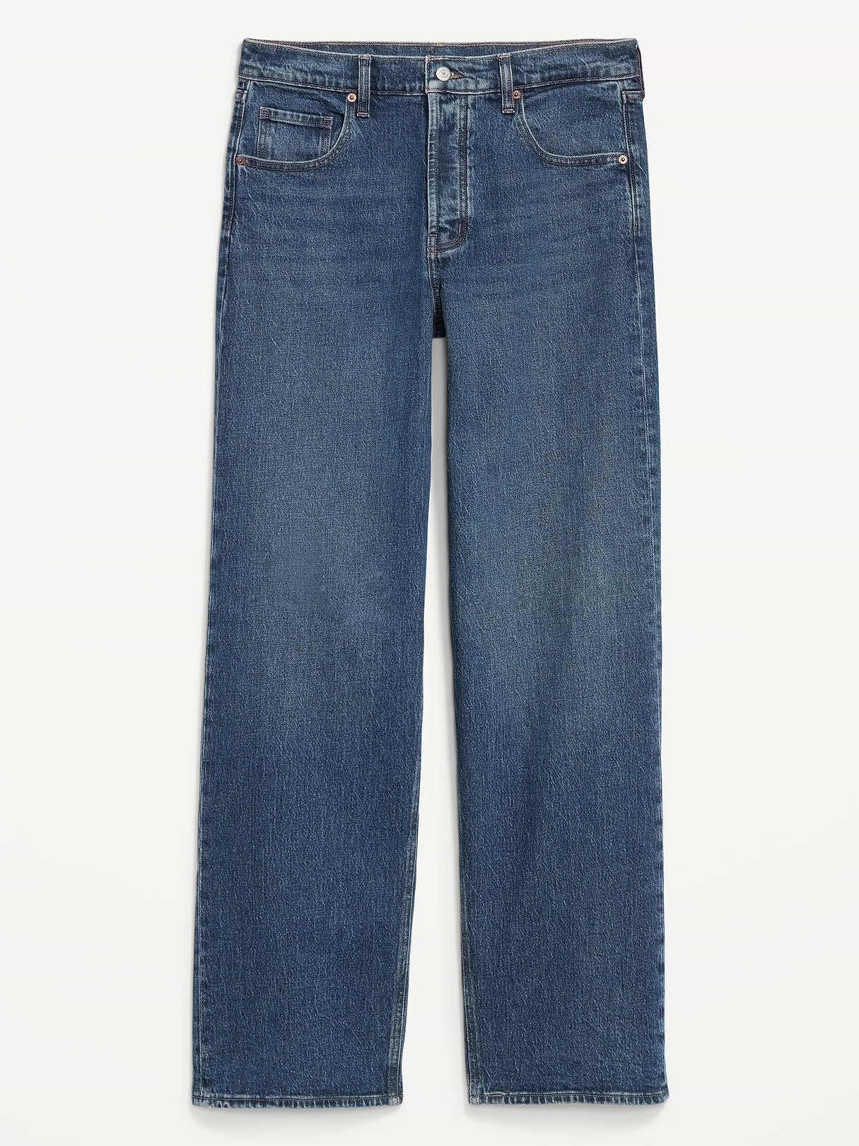 Mid-Rise Slouchy Wide-Leg Jeans - Dark Wash
