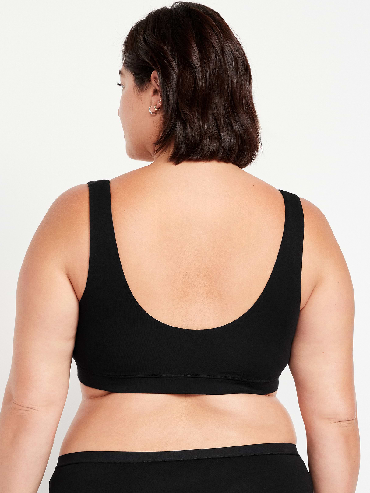 Ruched Cotton Bralette - Black Jack