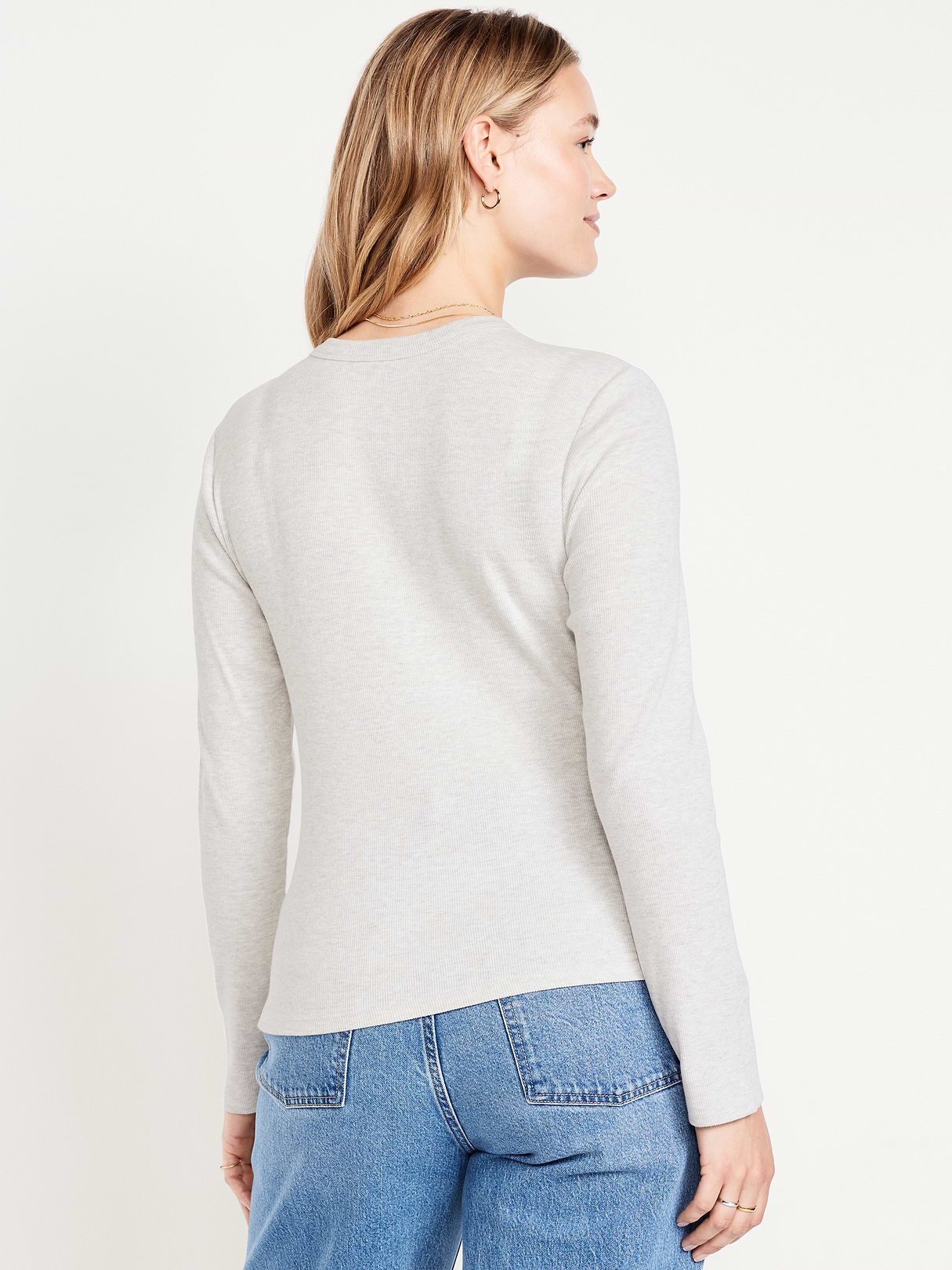 Snug Long-Sleeve Crew-Neck T-Shirt - Light Gray Heather