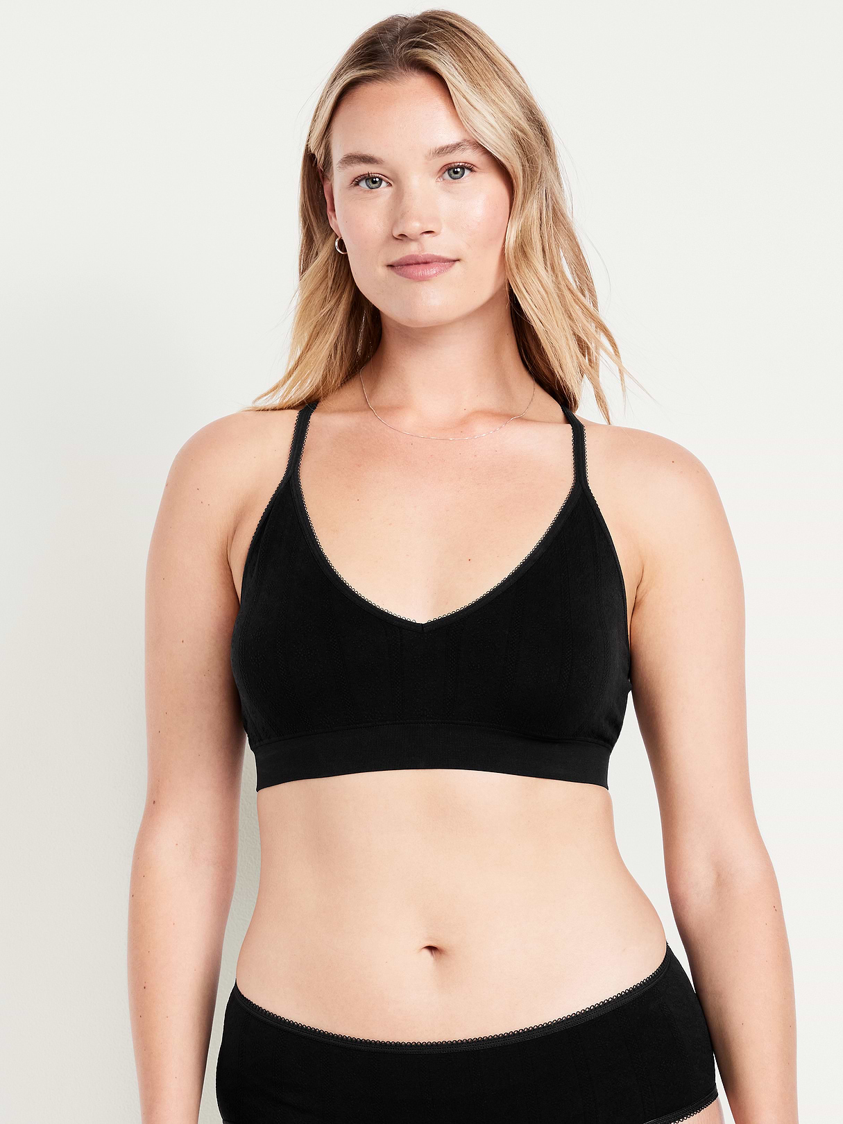 Seamless Racerback Bralette - Black Jack