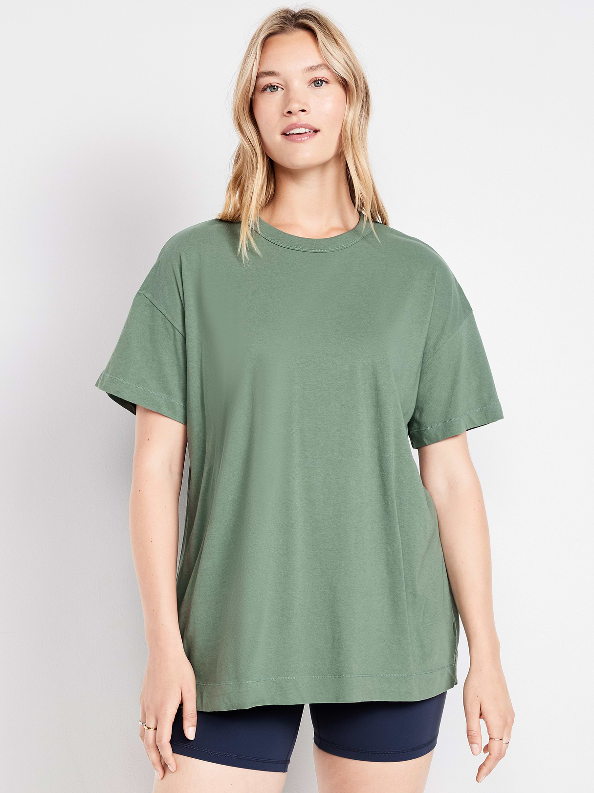 Oversized EveryWear Tunic T-Shirt - Dried Herb