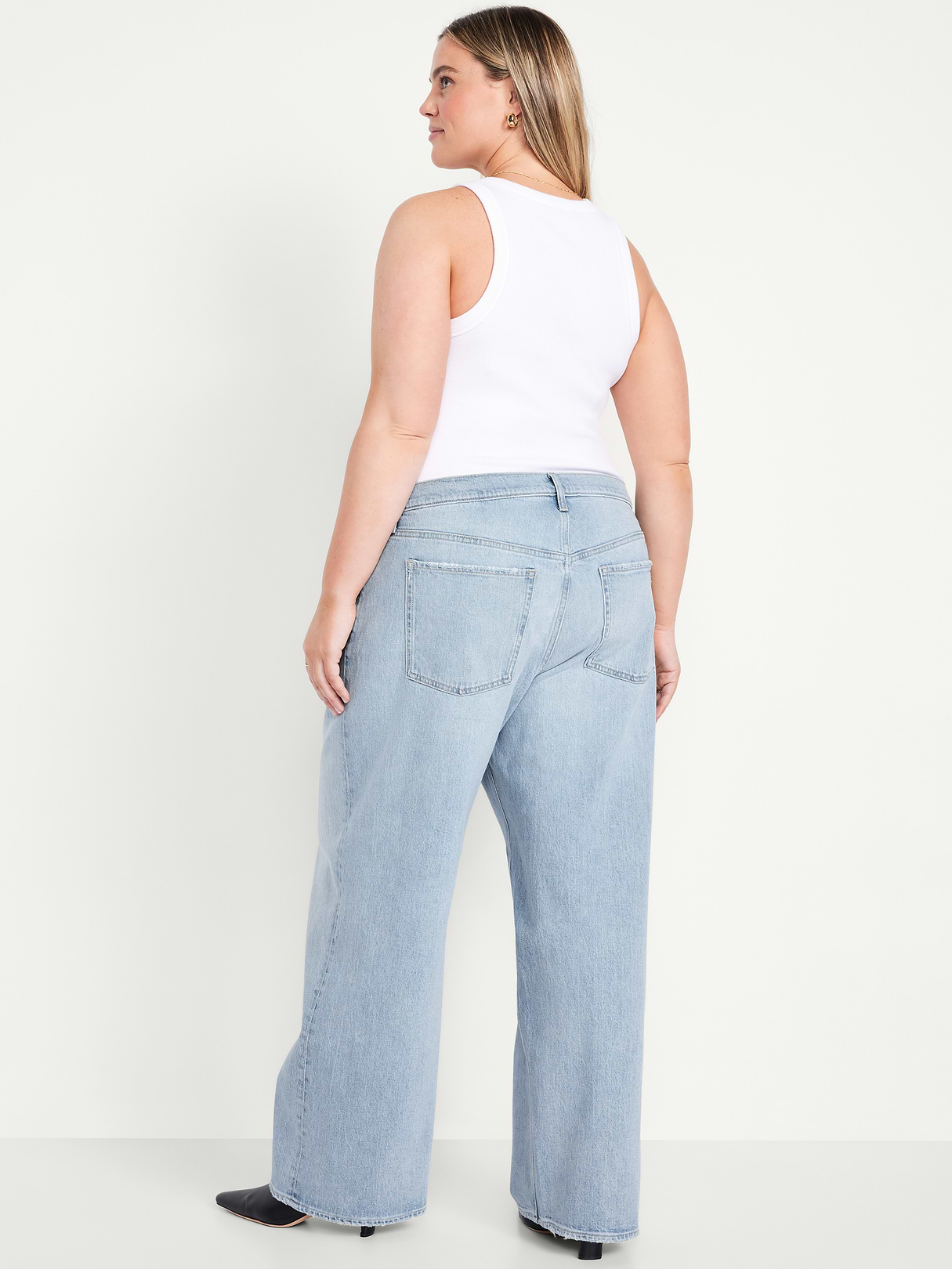 Mid-Rise Slouchy Wide-Leg Jeans - Light Wash