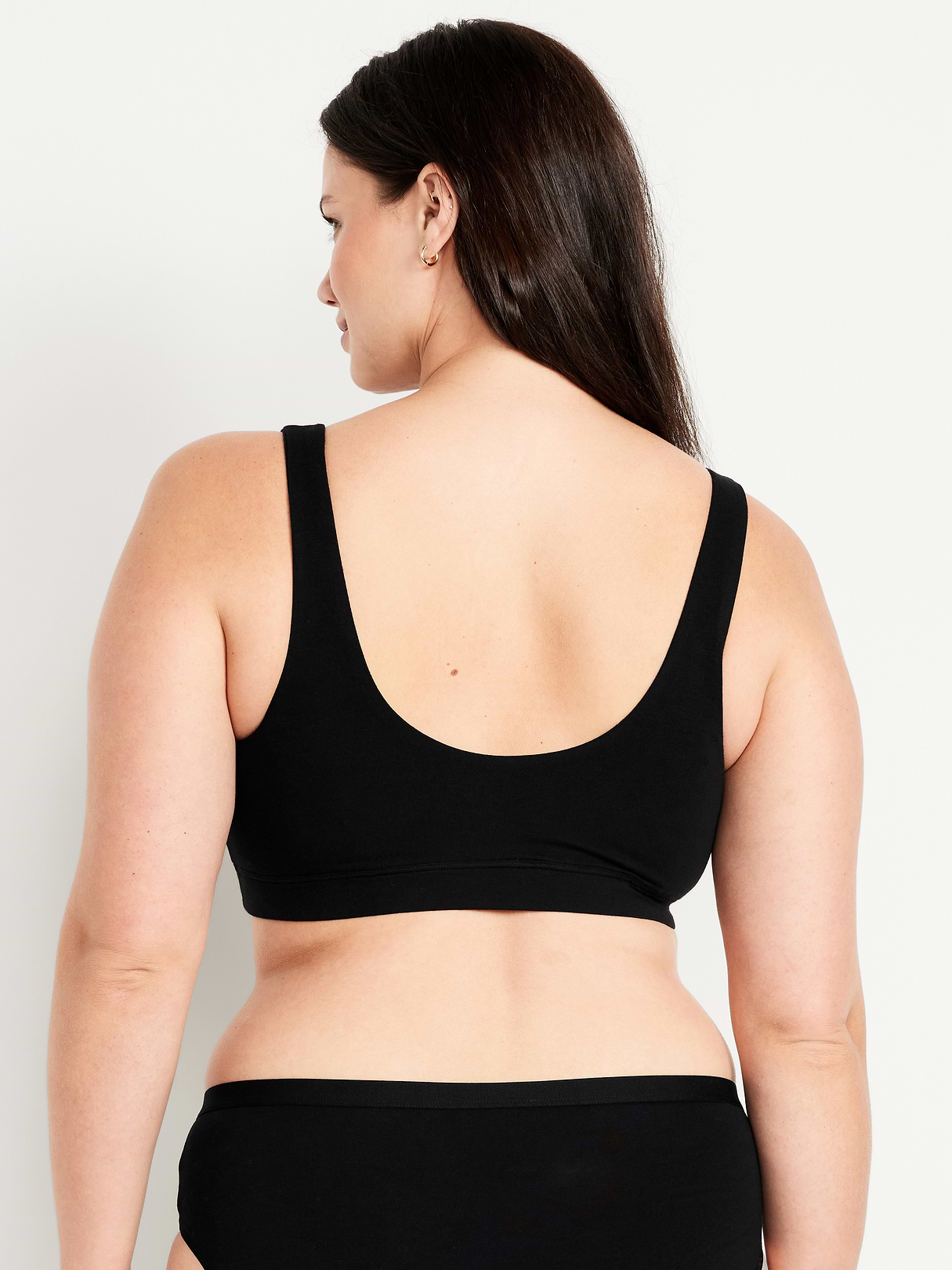 Ruched Cotton Bralette - Black Jack