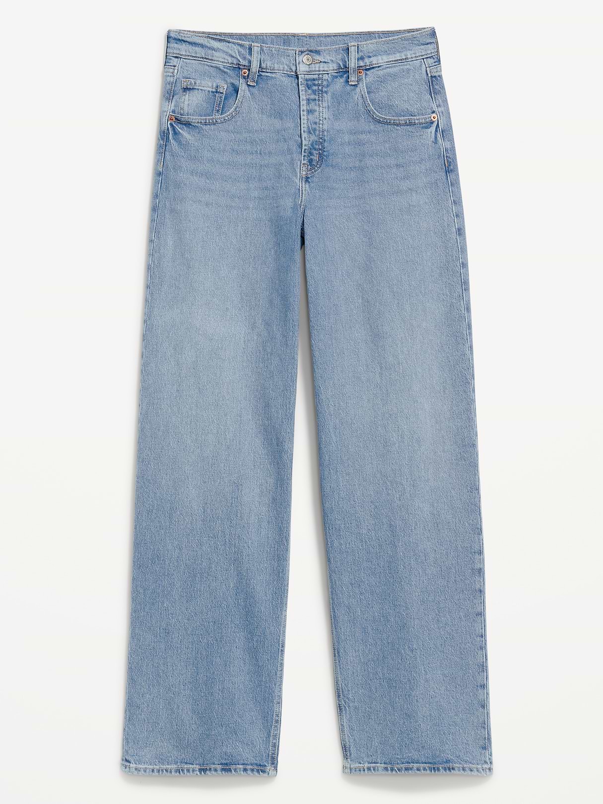 Mid-Rise Slouchy Wide-Leg Jeans - Medium Wash