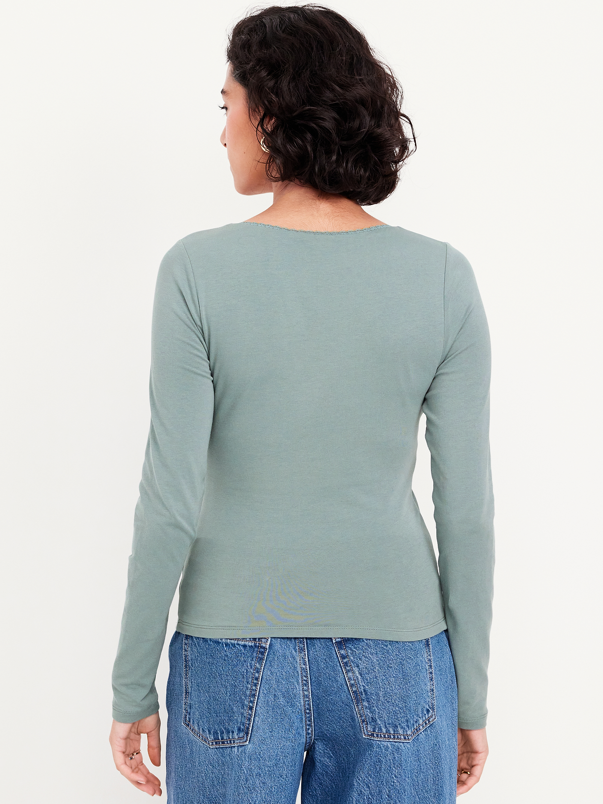 Fitted Double-Layer Scoop-Neck Top - UNDERWATER