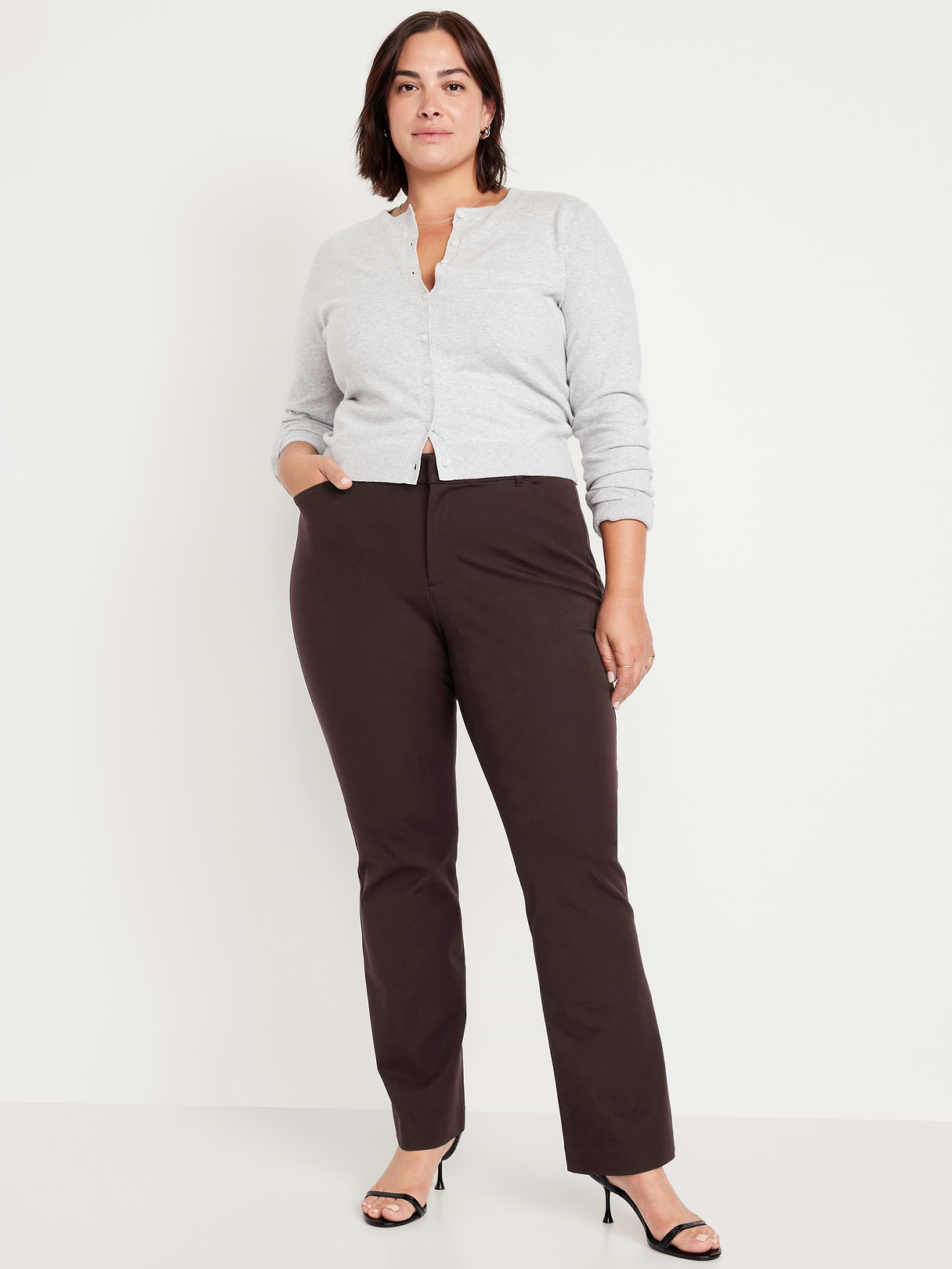 High-Waisted Pixie Flare Pants - Black Coffee