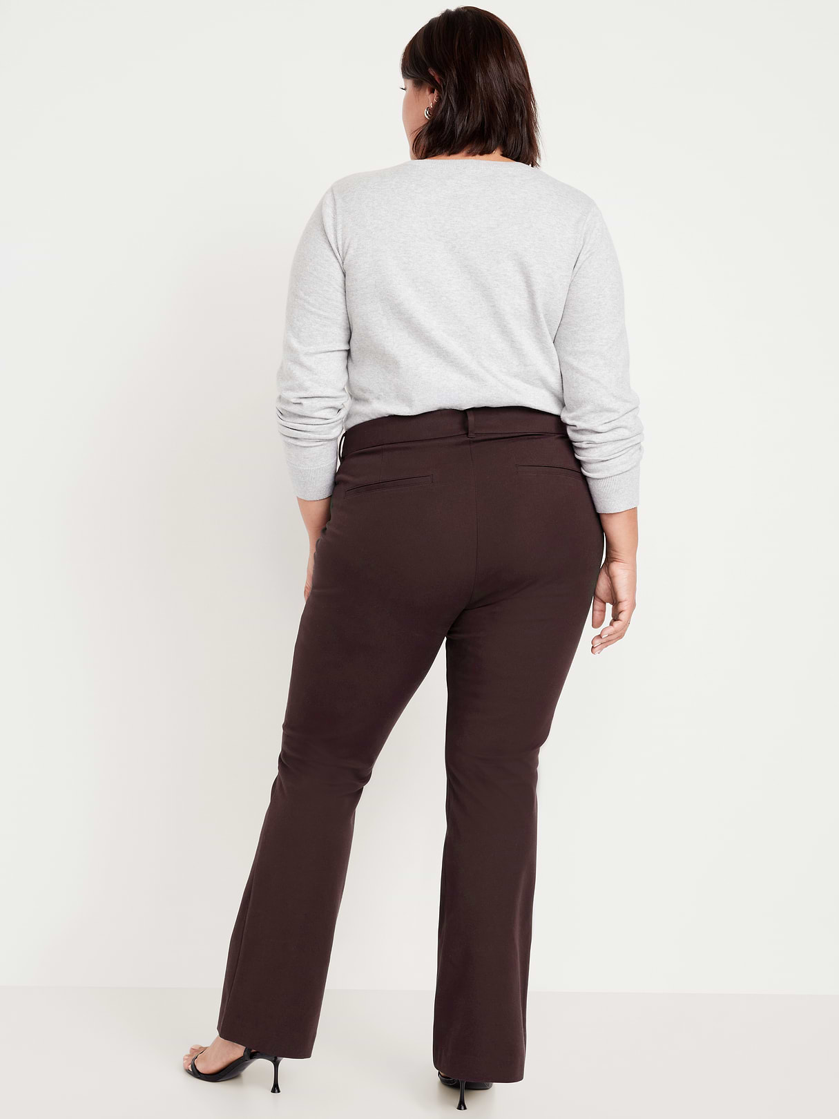 High-Waisted Pixie Flare Pants - Black Coffee