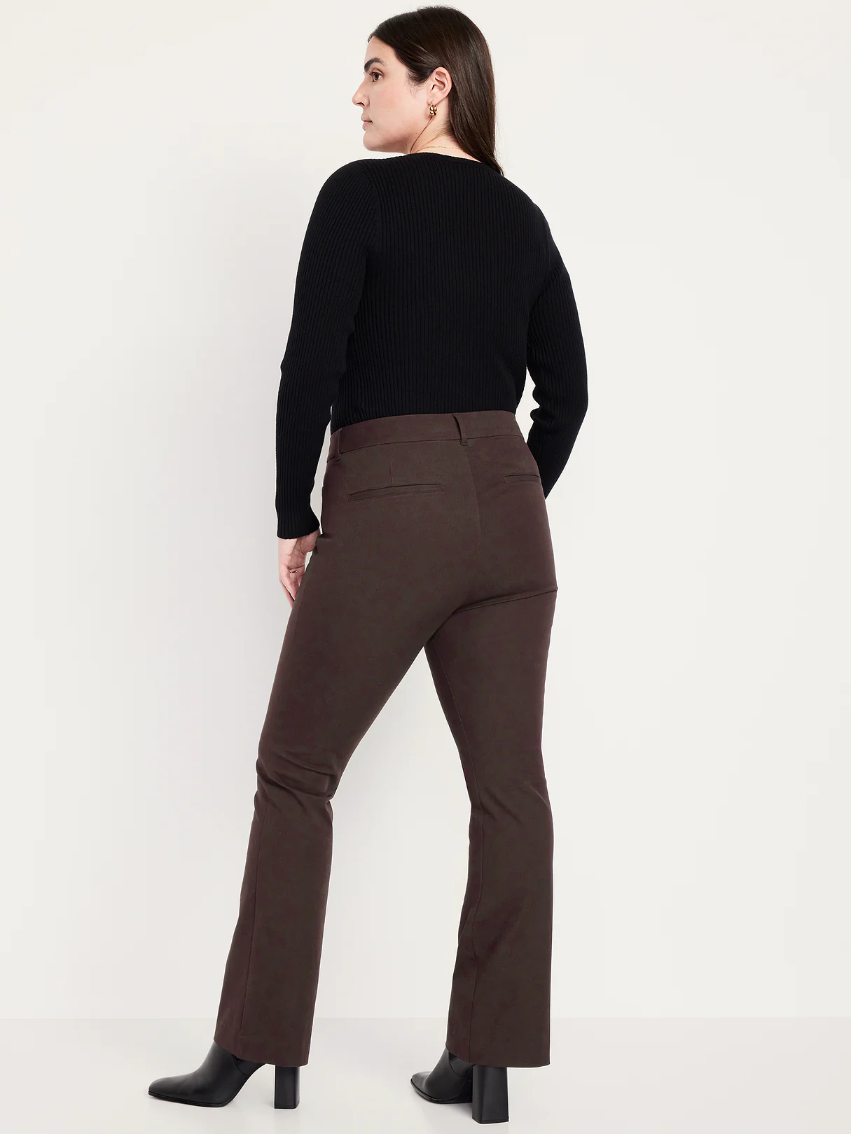 High-Waisted Pixie Flare Pants - Black Coffee