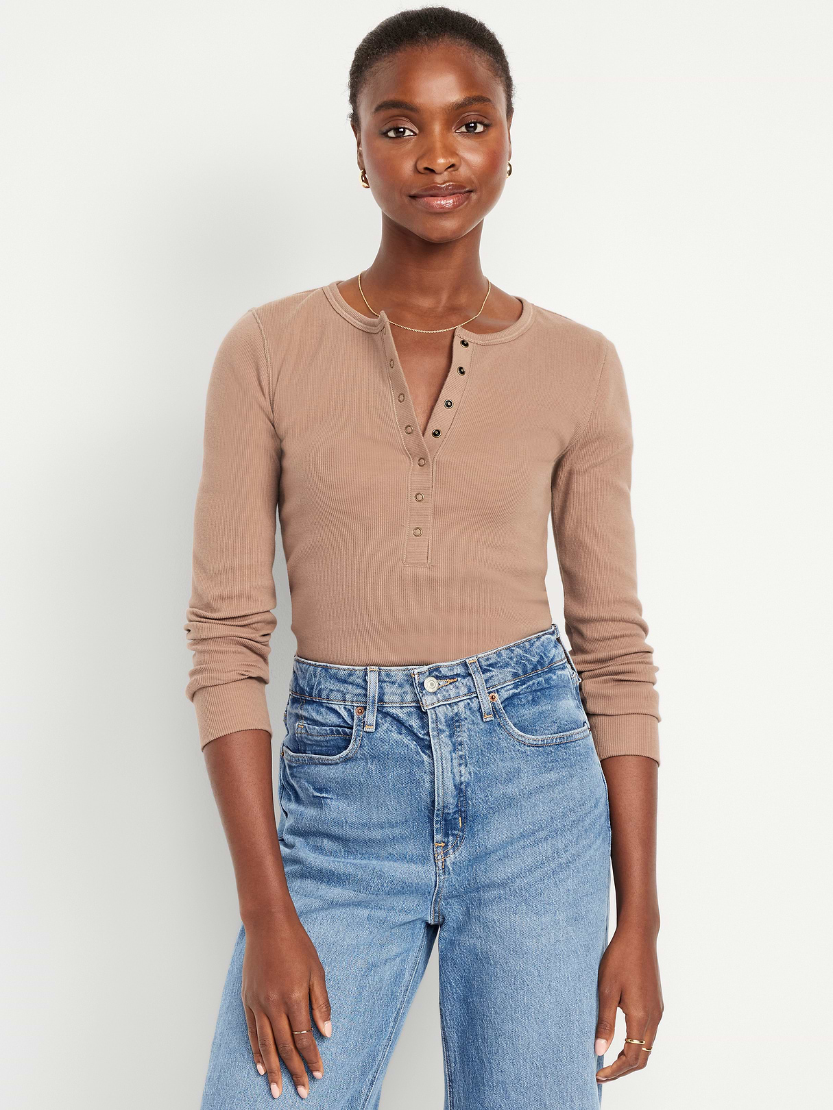 Cozy Snug Crew-Neck Henley - DRIFTWOOD