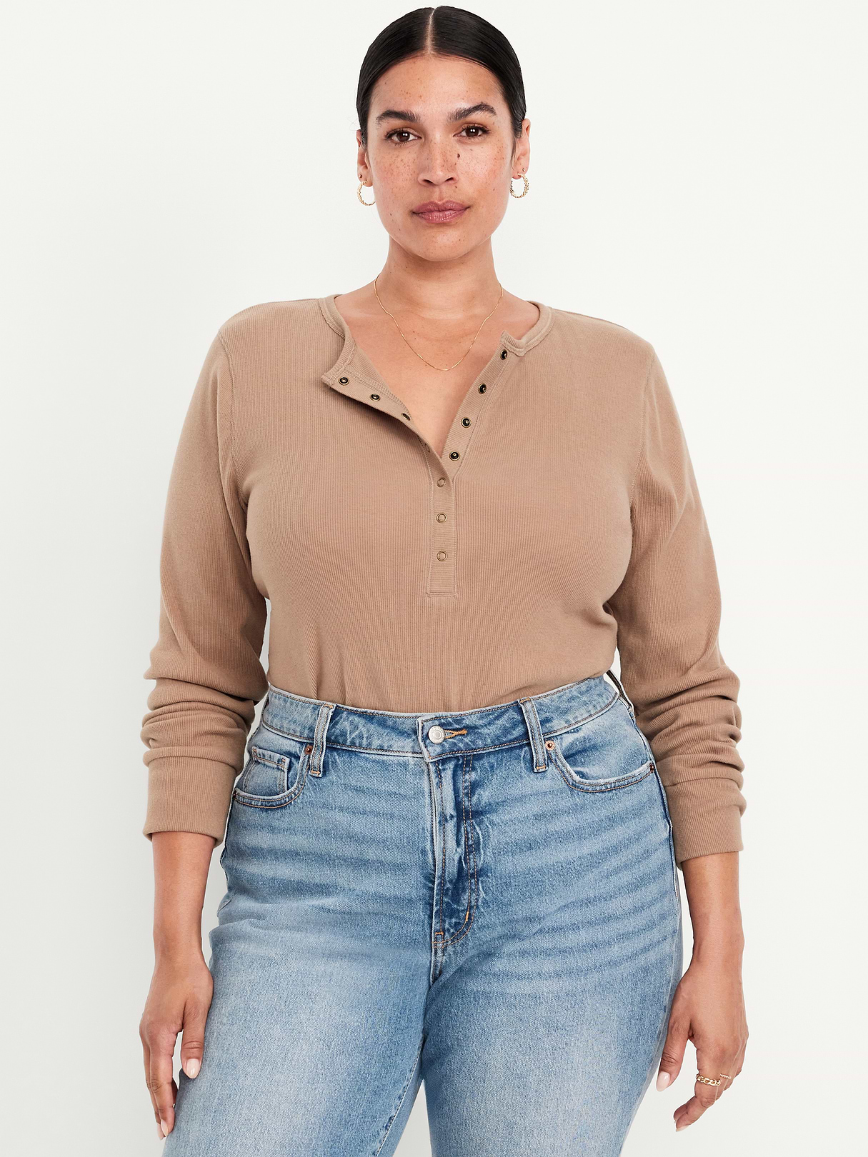 Cozy Snug Crew-Neck Henley - DRIFTWOOD