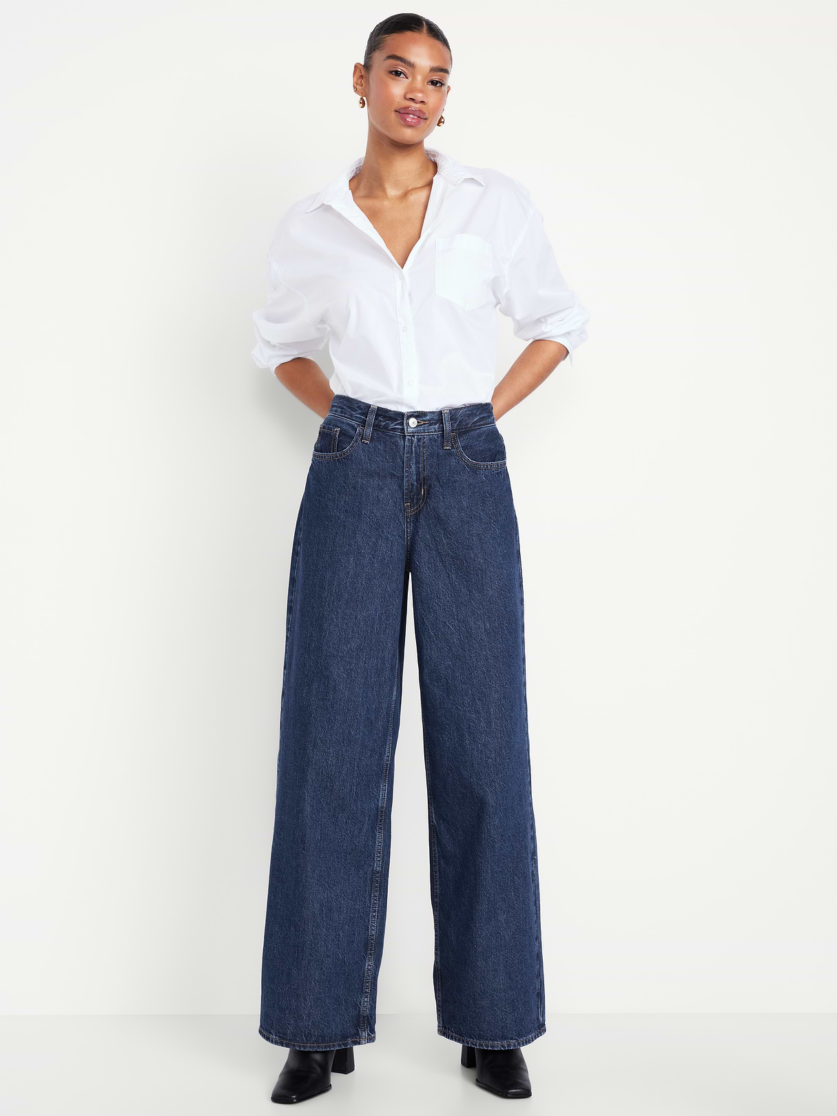 Mid-Rise Wow Baggy Wide-Leg Jeans - Celestia