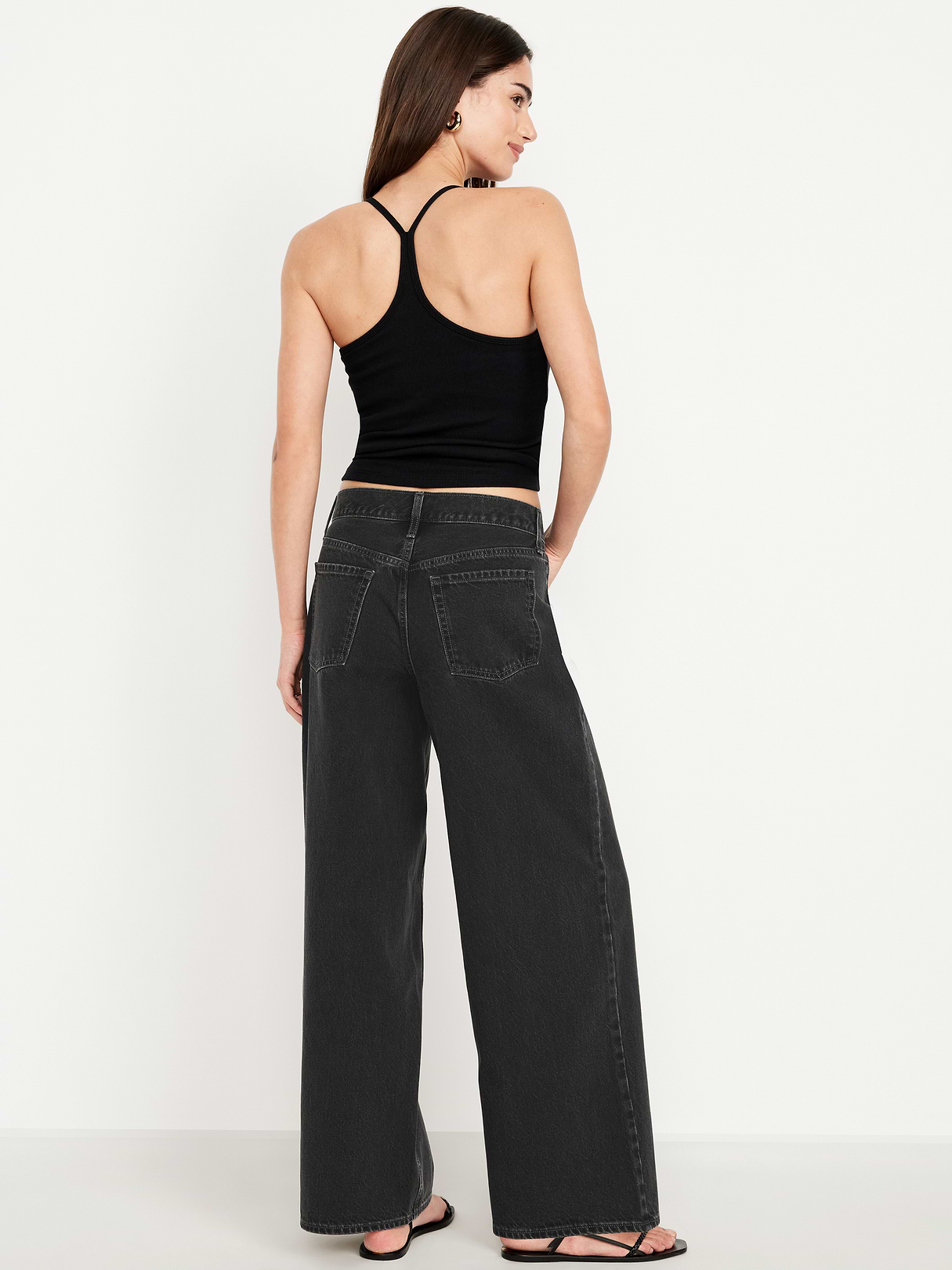 Mid-Rise Wow Baggy Wide-Leg Jeans - Licorice