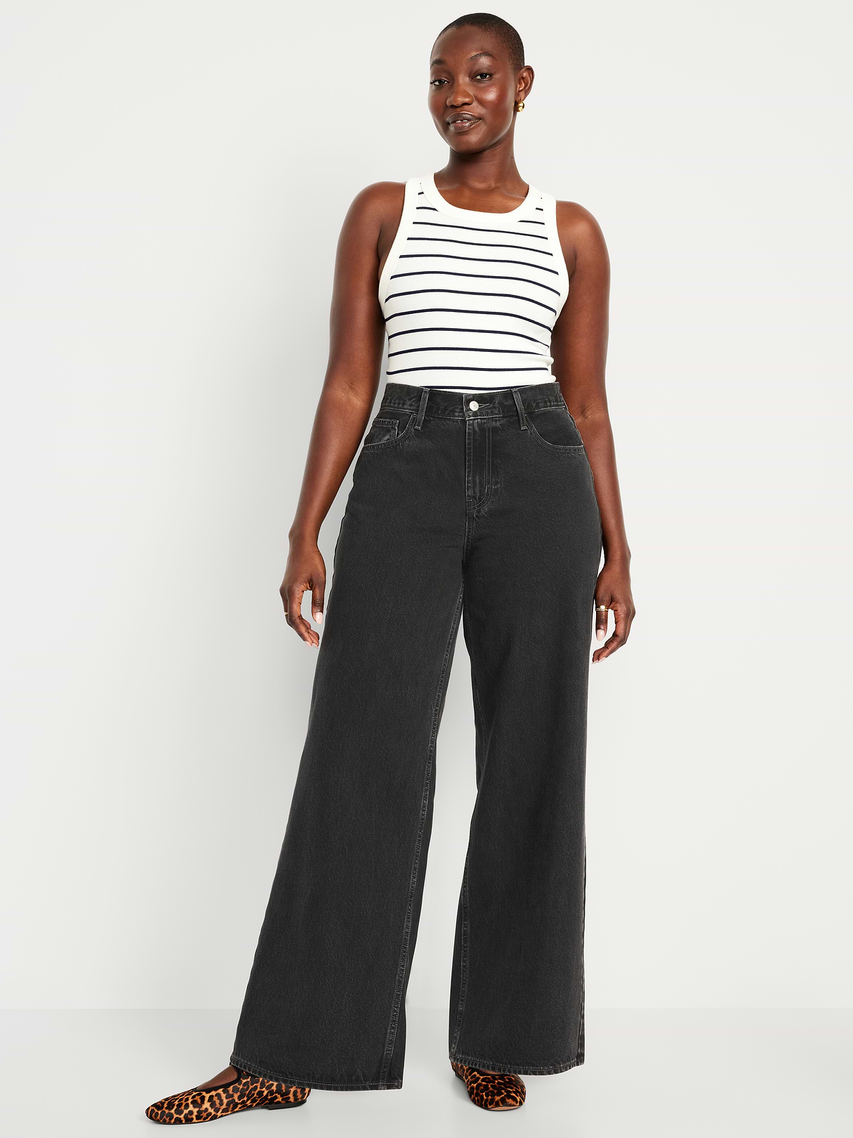 Mid-Rise Wow Baggy Wide-Leg Jeans - Licorice