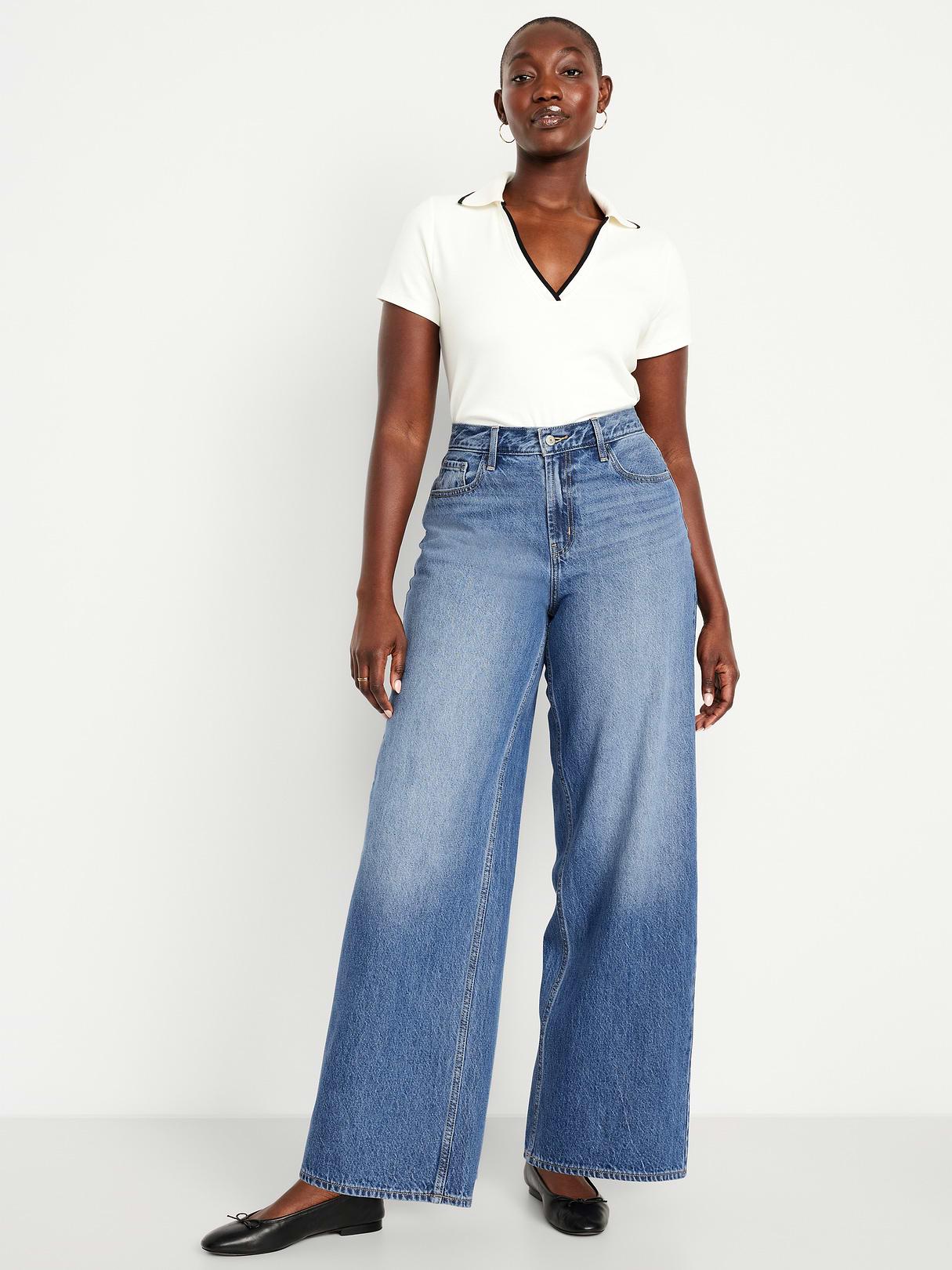 Mid-Rise Wow Baggy Wide-Leg Jeans - KIORA