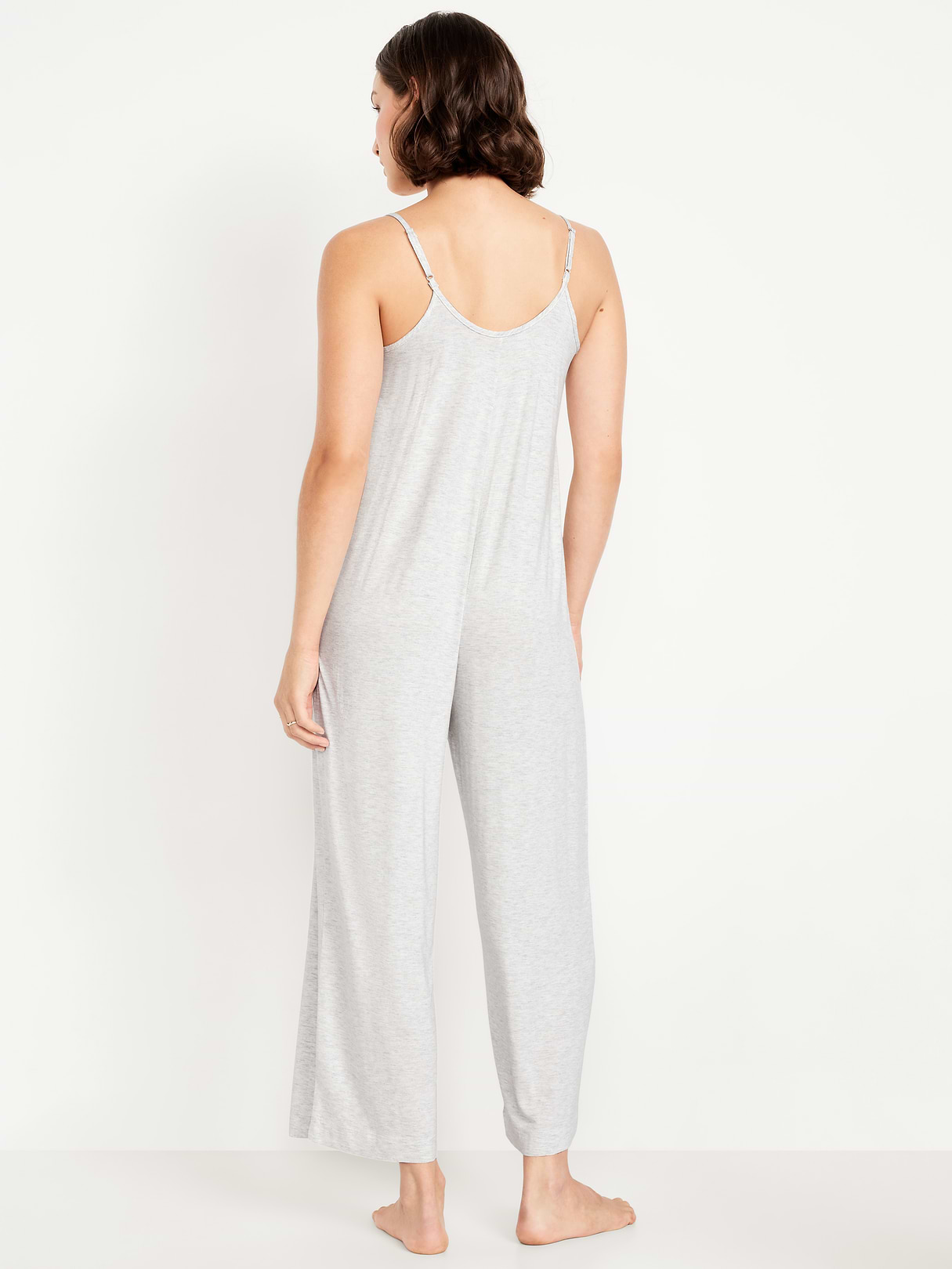 Sunday Sleep Knit Jersey Jumpsuit - Light Heather Gray