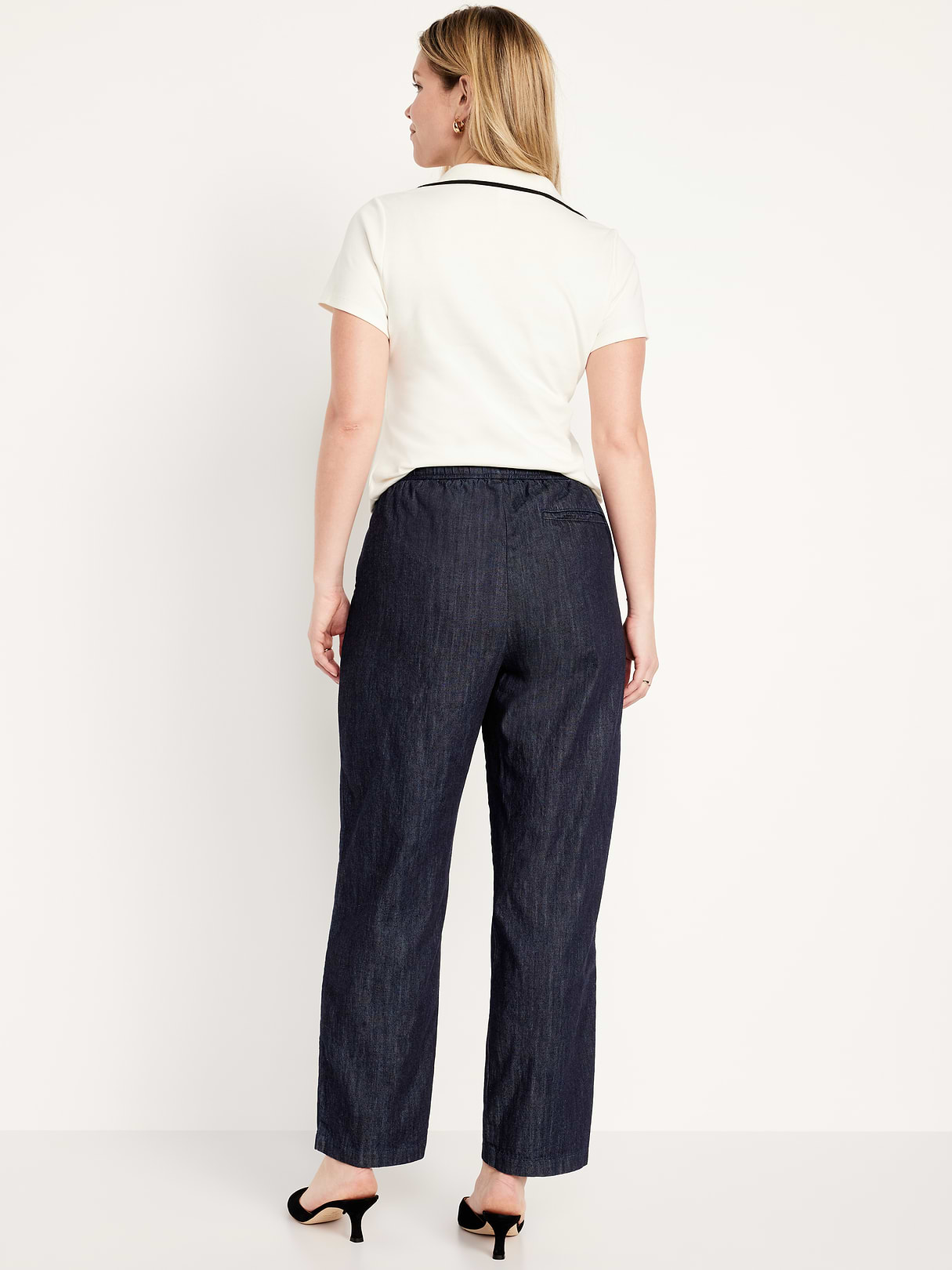 High-Waisted Billie Straight Ankle Trouser - Dark Rinse