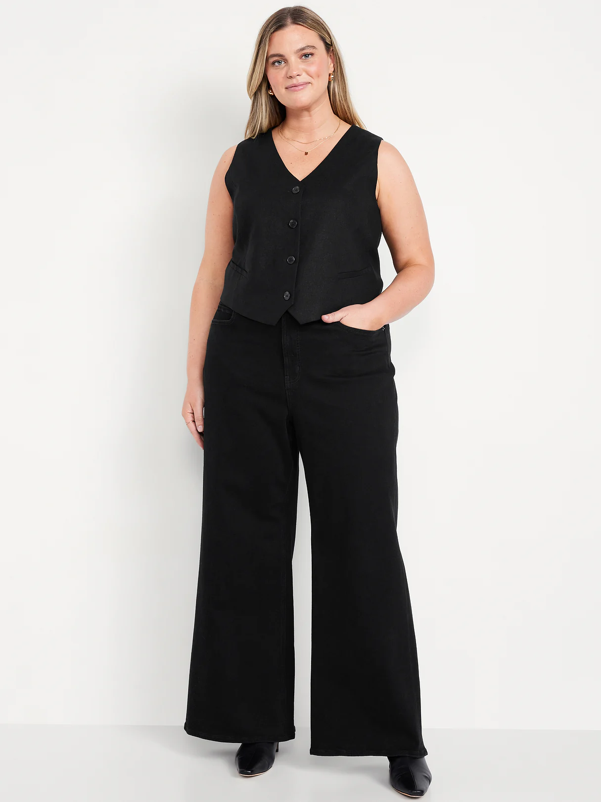 Extra High-Waisted Super Wide-Leg Jeans - Black