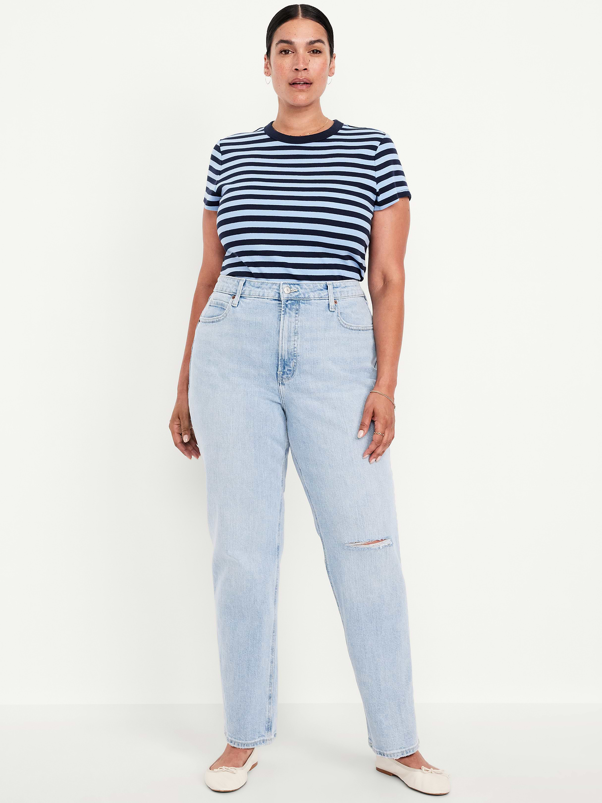 Extra High-Waisted Straight Jeans - Light Wash