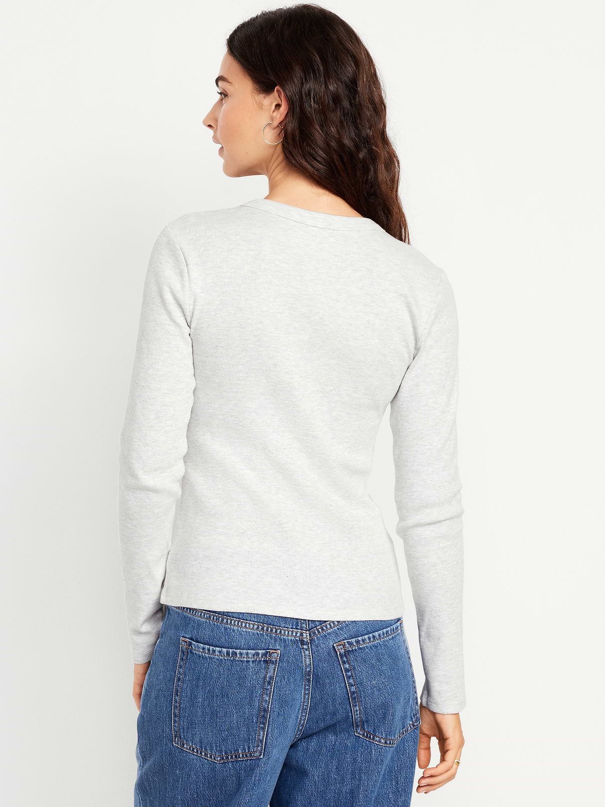Snug Long-Sleeve Crew-Neck T-Shirt - Light Gray Heather