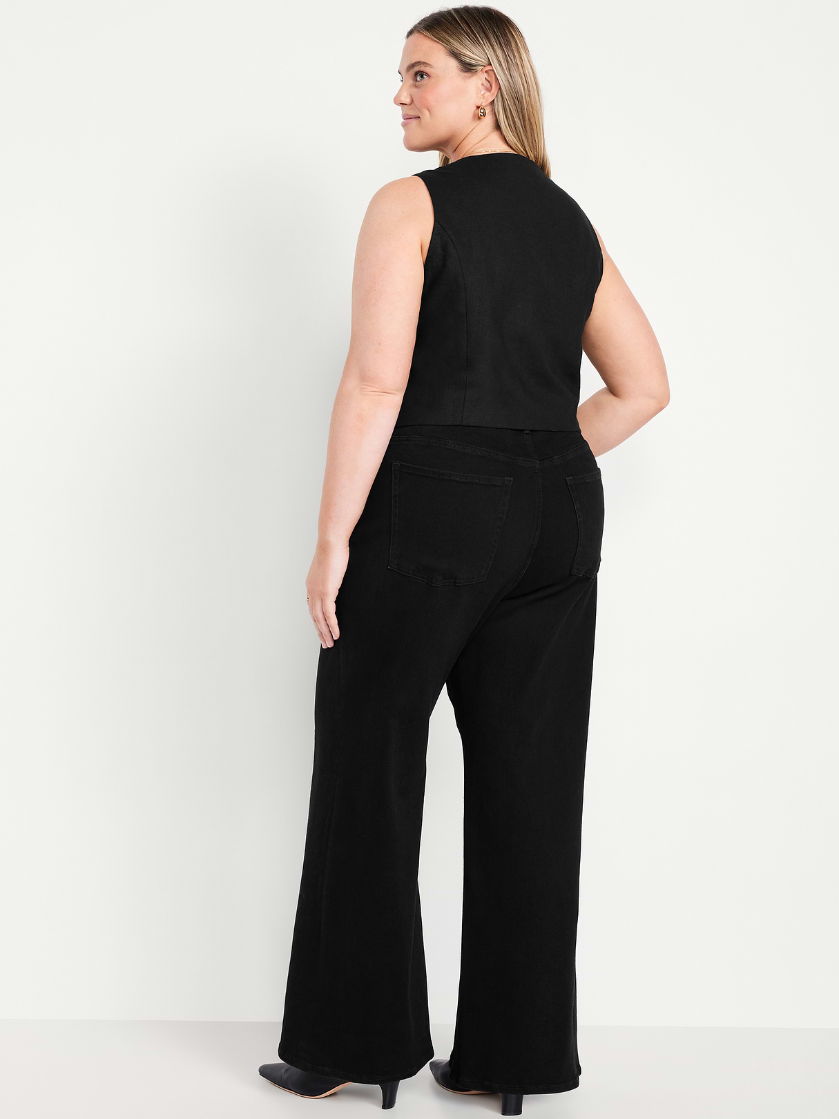 Extra High-Waisted Super Wide-Leg Jeans - Black
