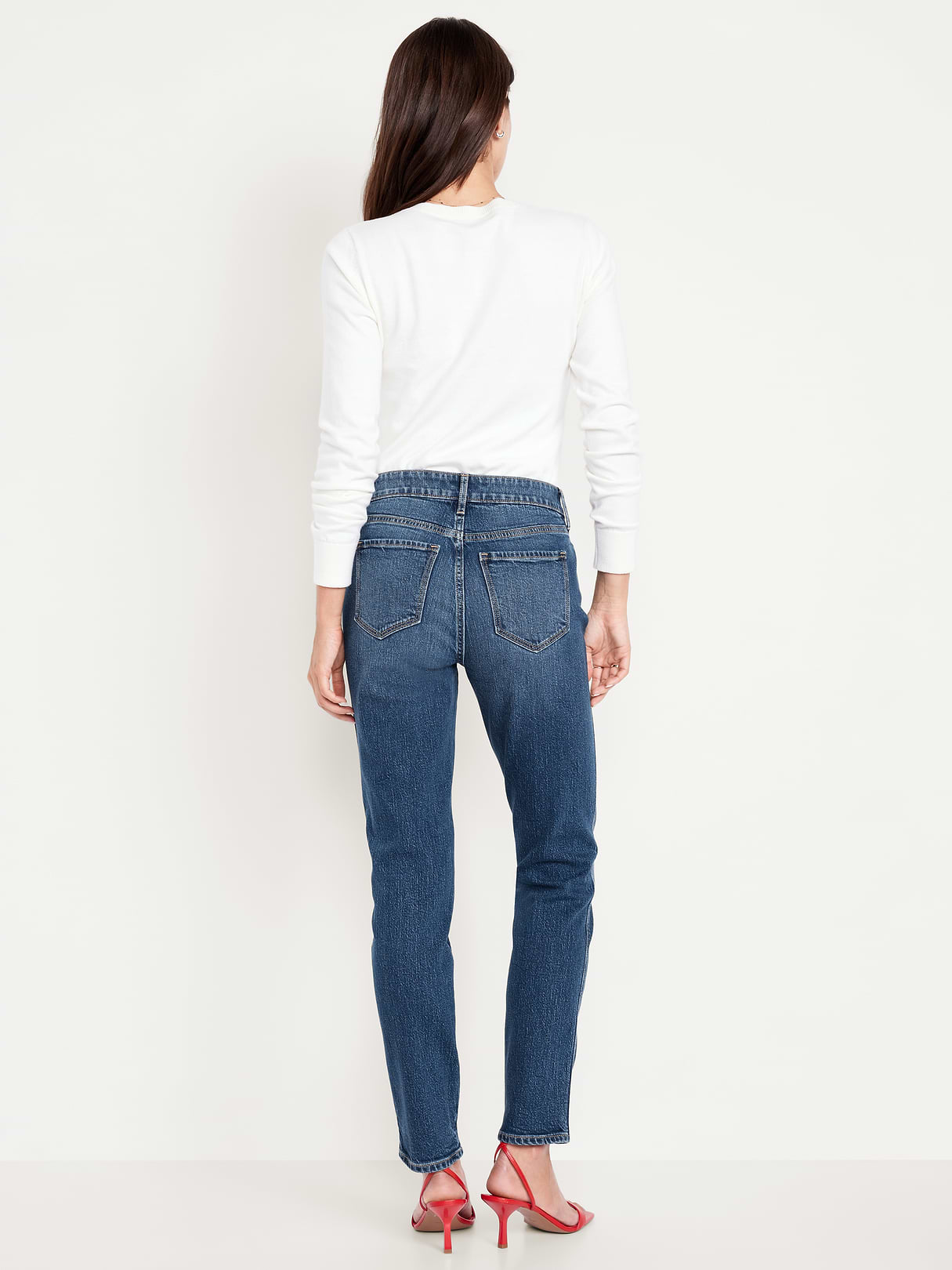 High-Waisted Vintage Slim Jeans - Medium Indigo