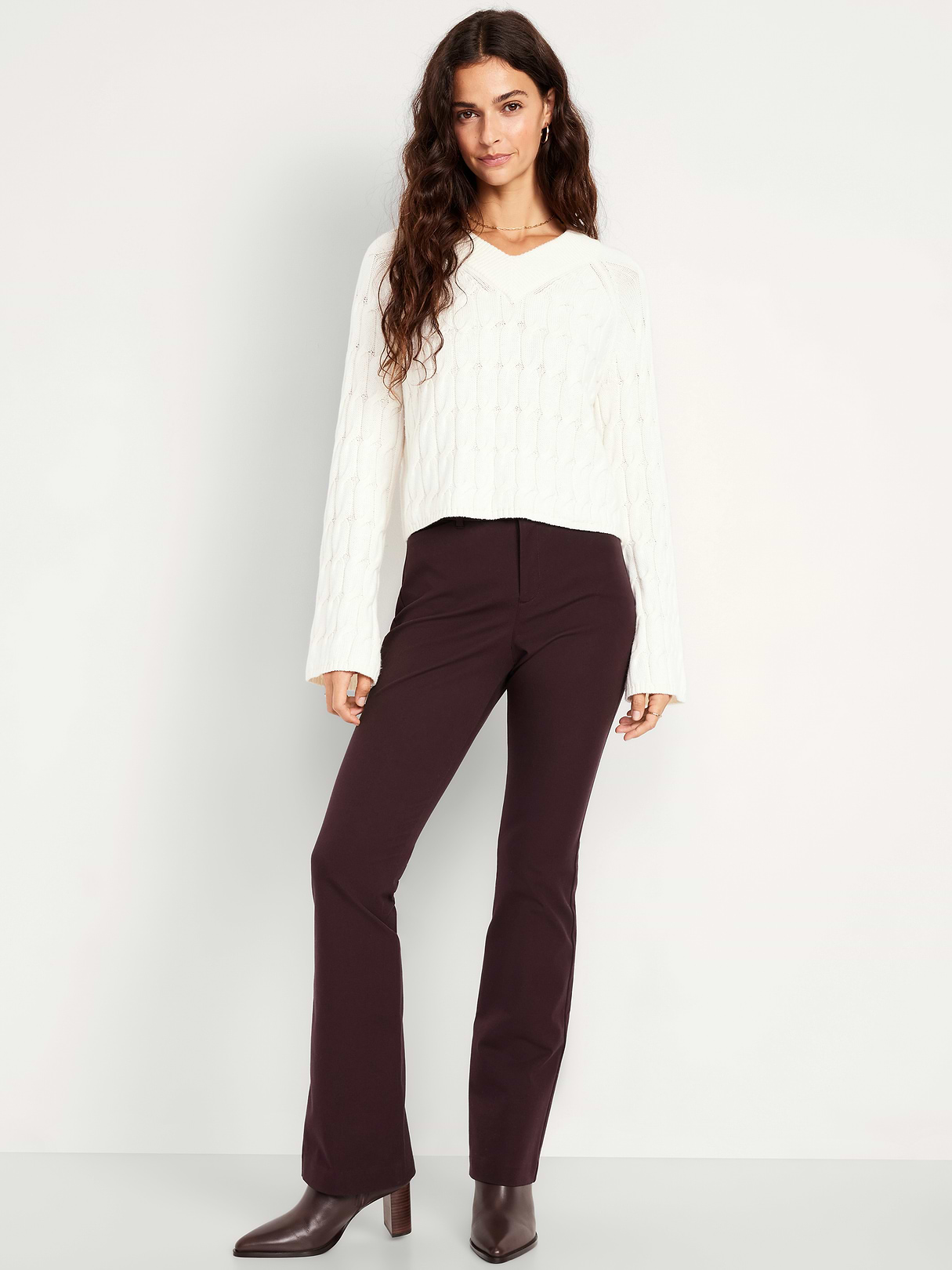 High-Waisted Pixie Flare Pants - Black Coffee