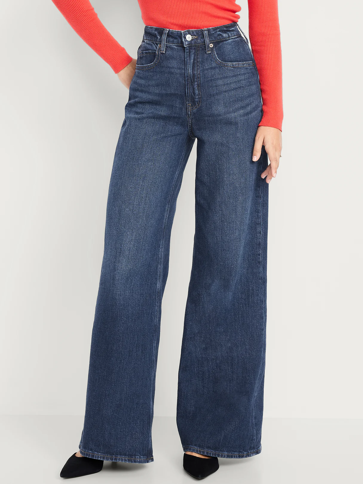 Extra High-Waisted Super Wide-Leg Jeans - Perfect Dark