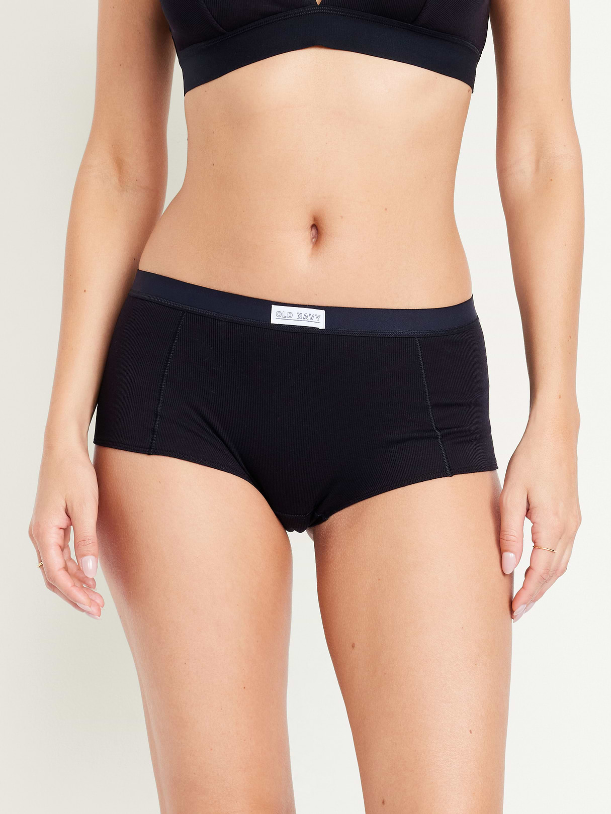 Ribbed Hipster Underwear - Black Jack