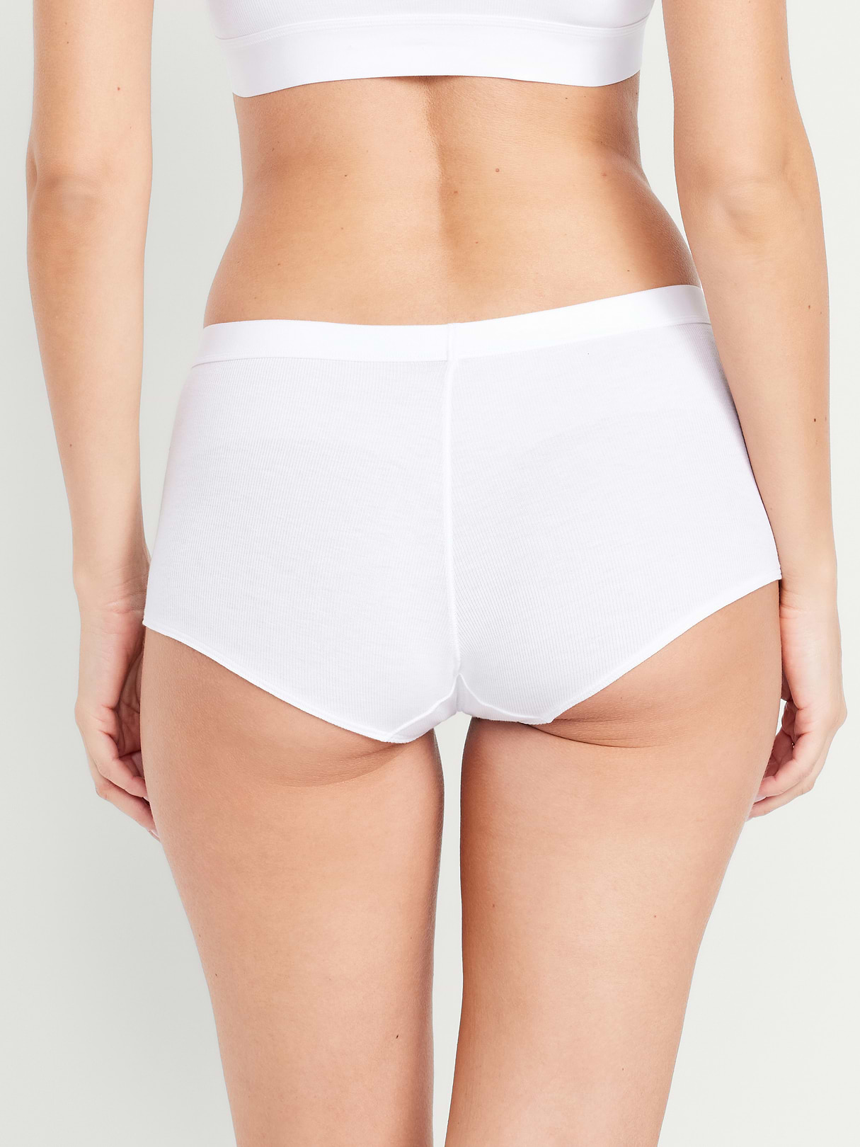 Ribbed Hipster Underwear - White Lilies