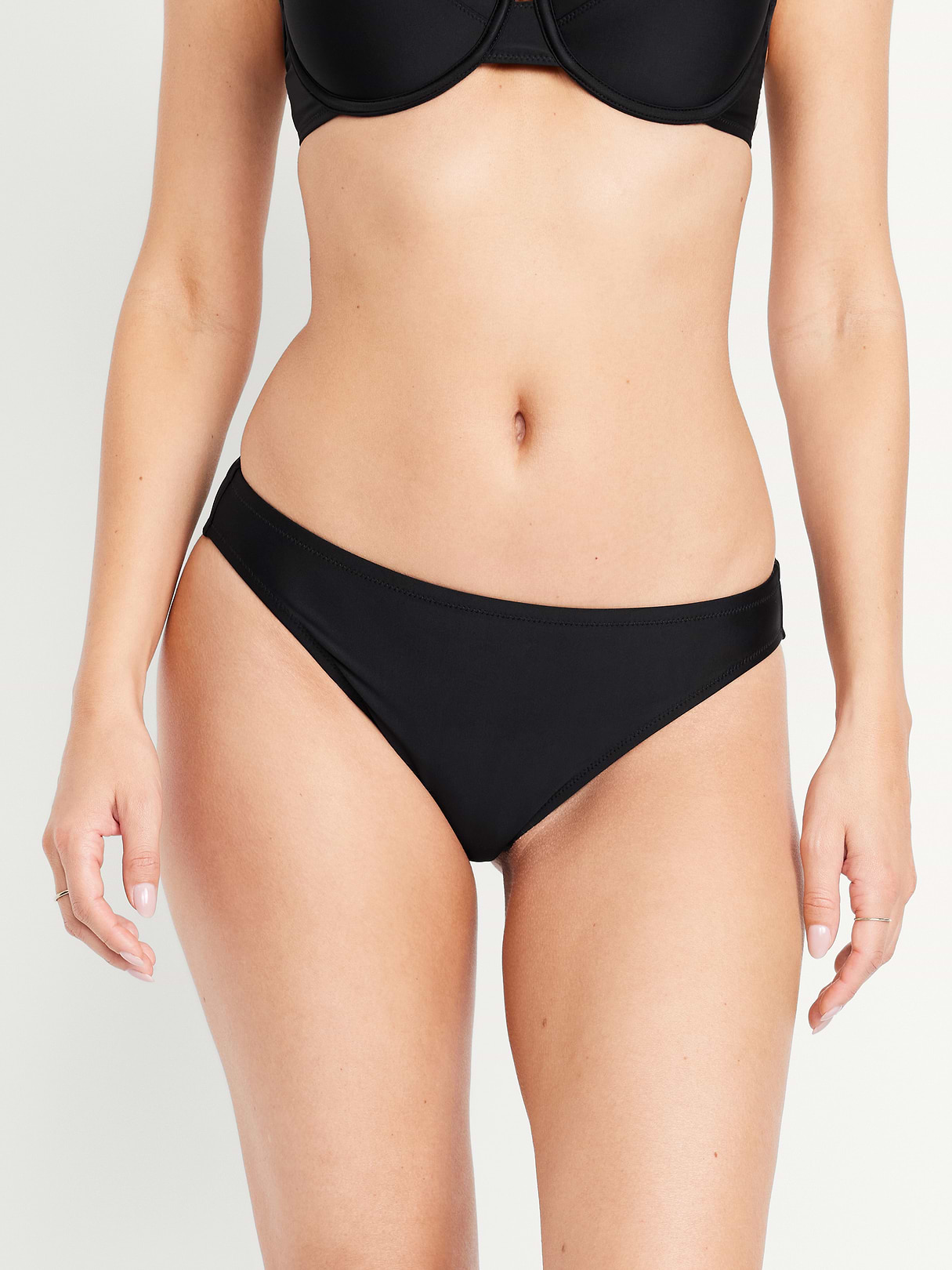 Mid-Rise Bikini Swim Bottoms - Black Jack