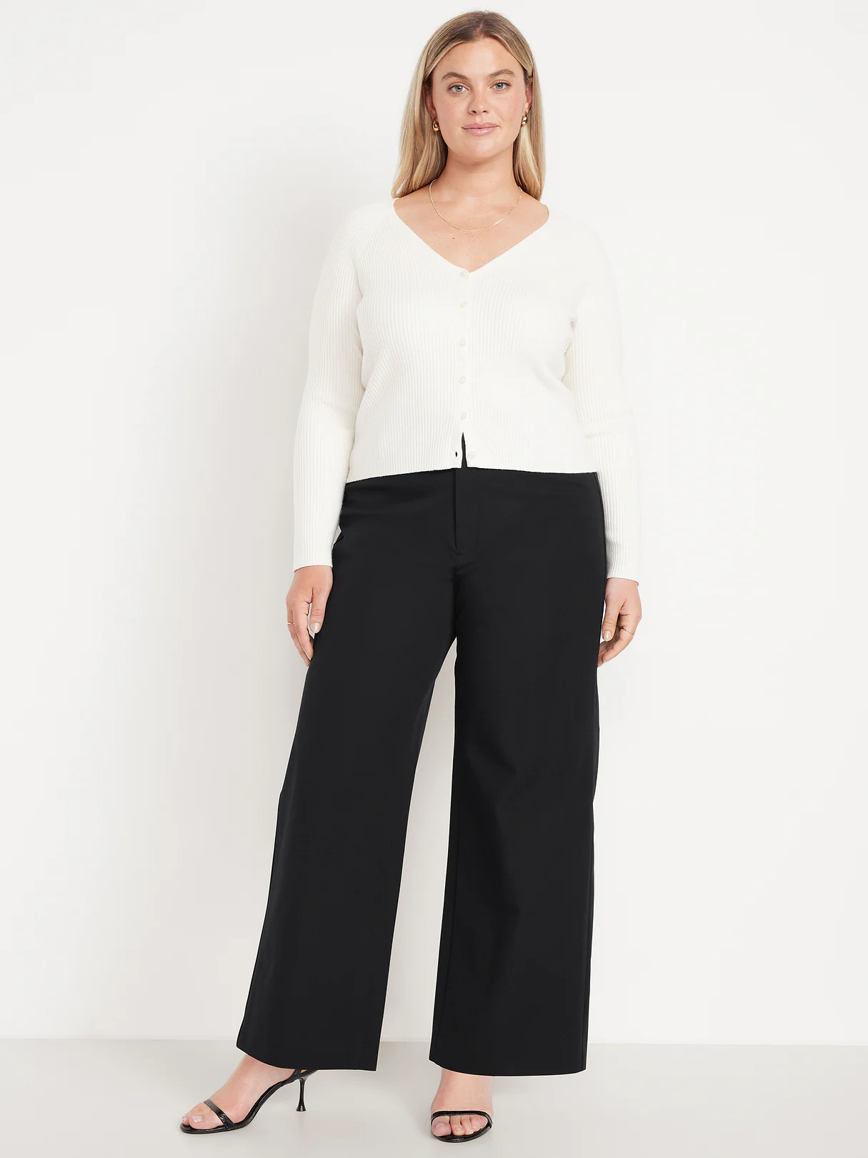 High-Waisted Pull-On Pixie Wide Leg Pants - Black Jack