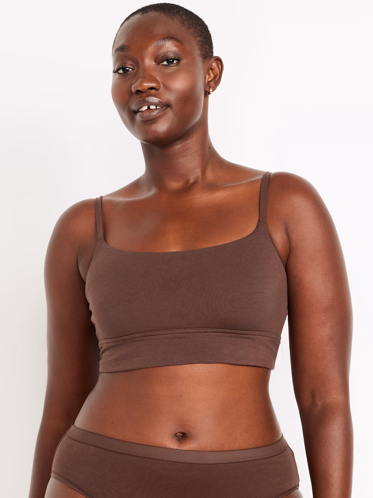 Cotton Cami Bralette - French Roast